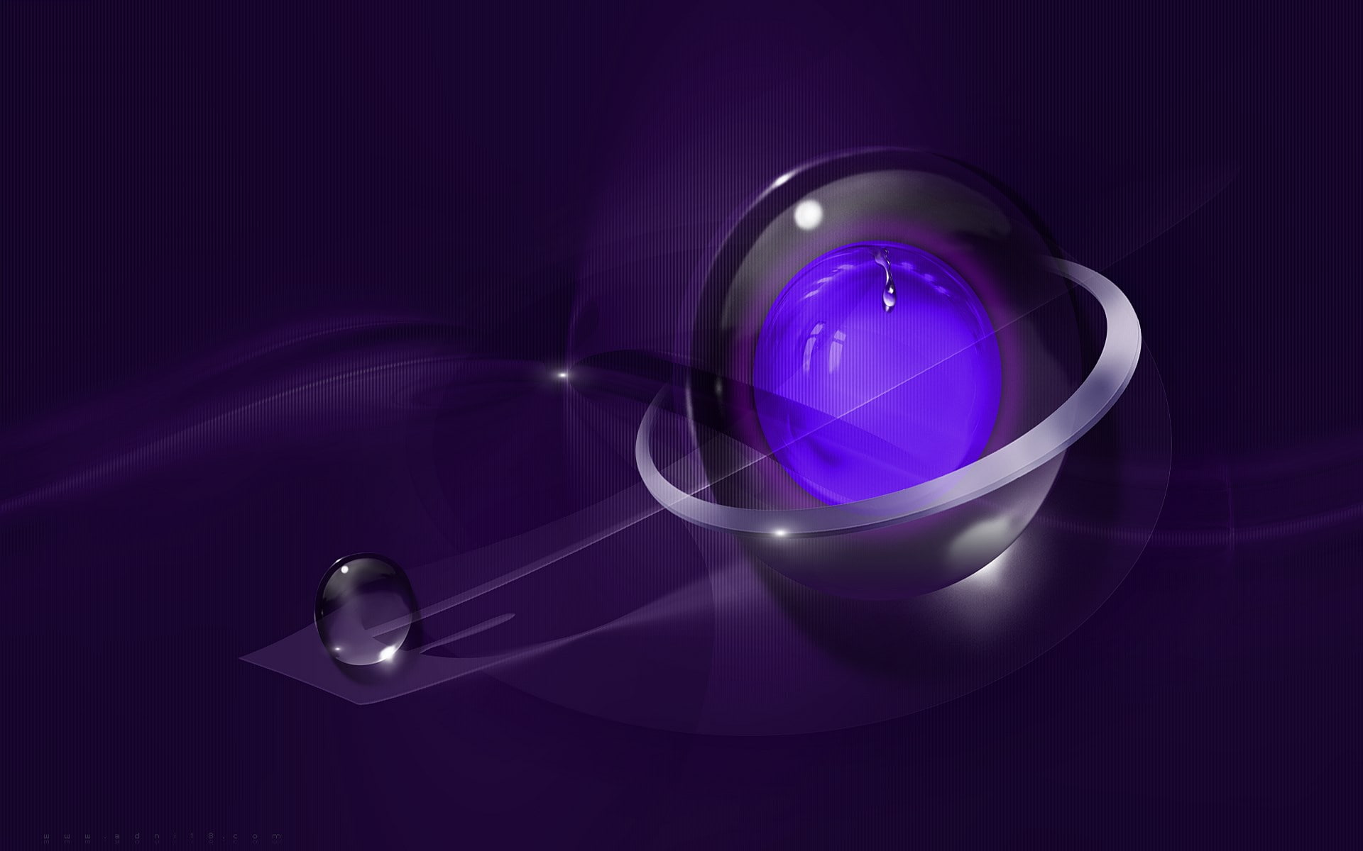 reflection, diamond - gemstone, indoors, studio shot, 1080P, close-up, purple, sphere, illuminated, glowing, shape, light - natural phenomenon, science, HD Wallpaper