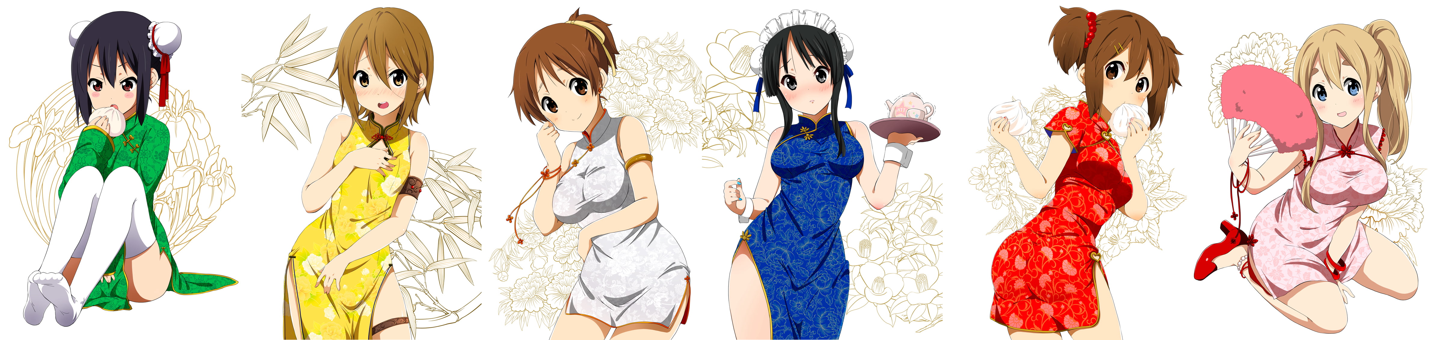 anime girls, Hirasawa Ui, Kotobuki Tsumugi, Tainaka Ritsu, Nakano Azusa, Hirasawa Yui, anime, K-ON!, 4K, Akiyama Mio, HD Wallpaper