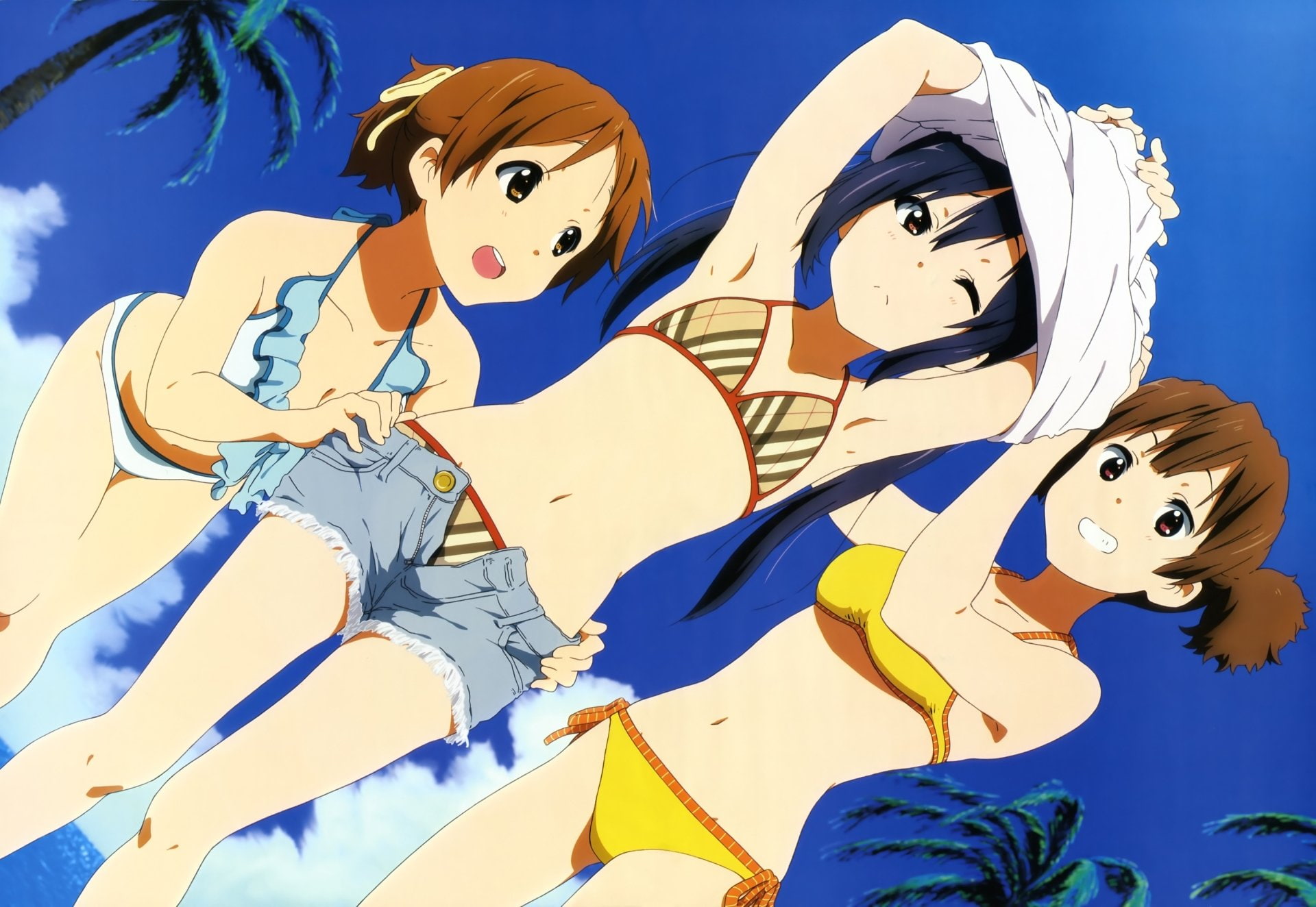Azusa Nakano, 1080P, K-ON!, Jun Suzuki, Ui Hirasawa, Anime, HD Wallpaper