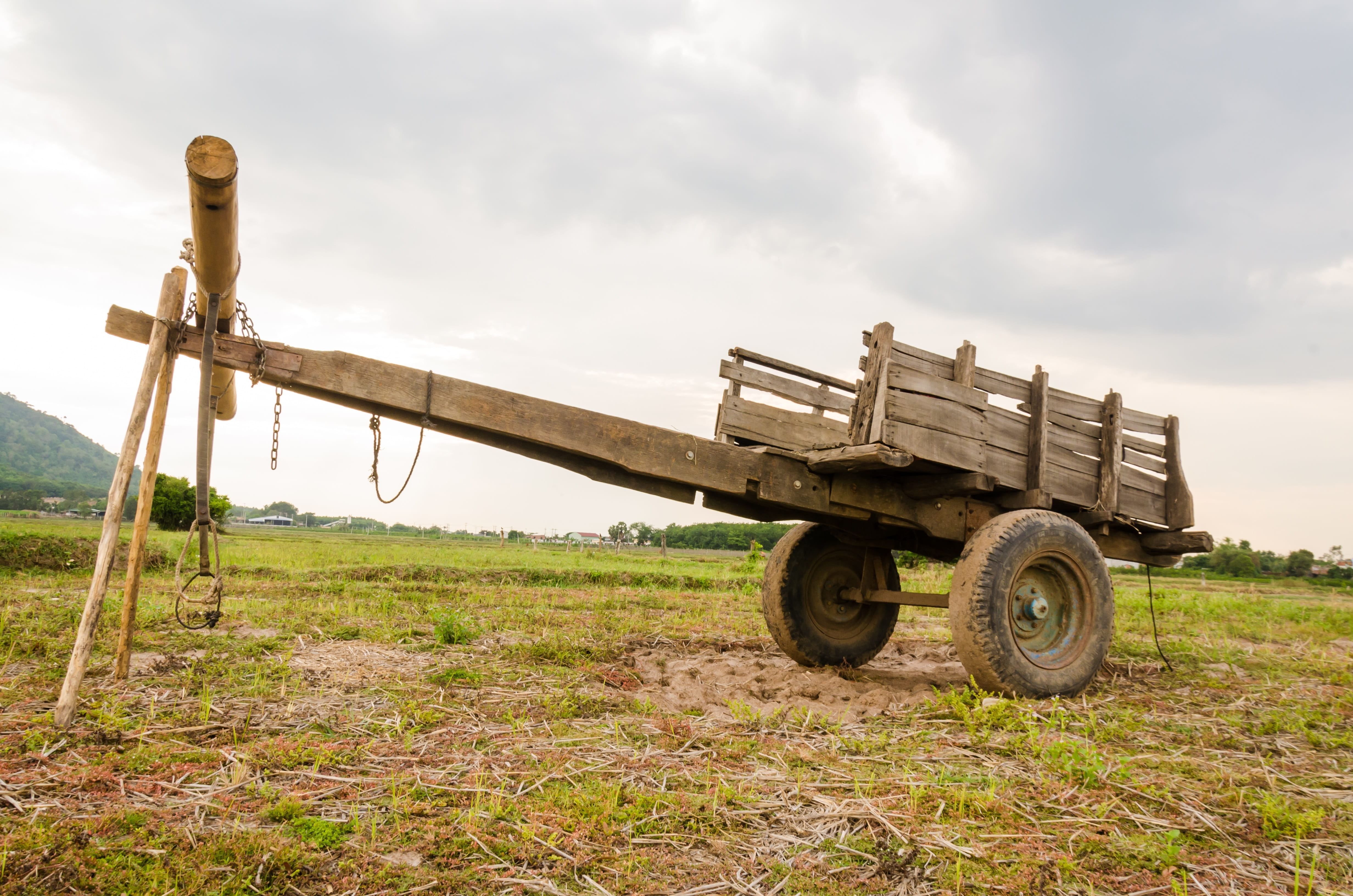 drought, clouds, wheel, machinery, the cloud, nature, agricultural machinery, combine harvester, pm, Thunderstorm, country house, shipping, the countryside, HD Wallpaper