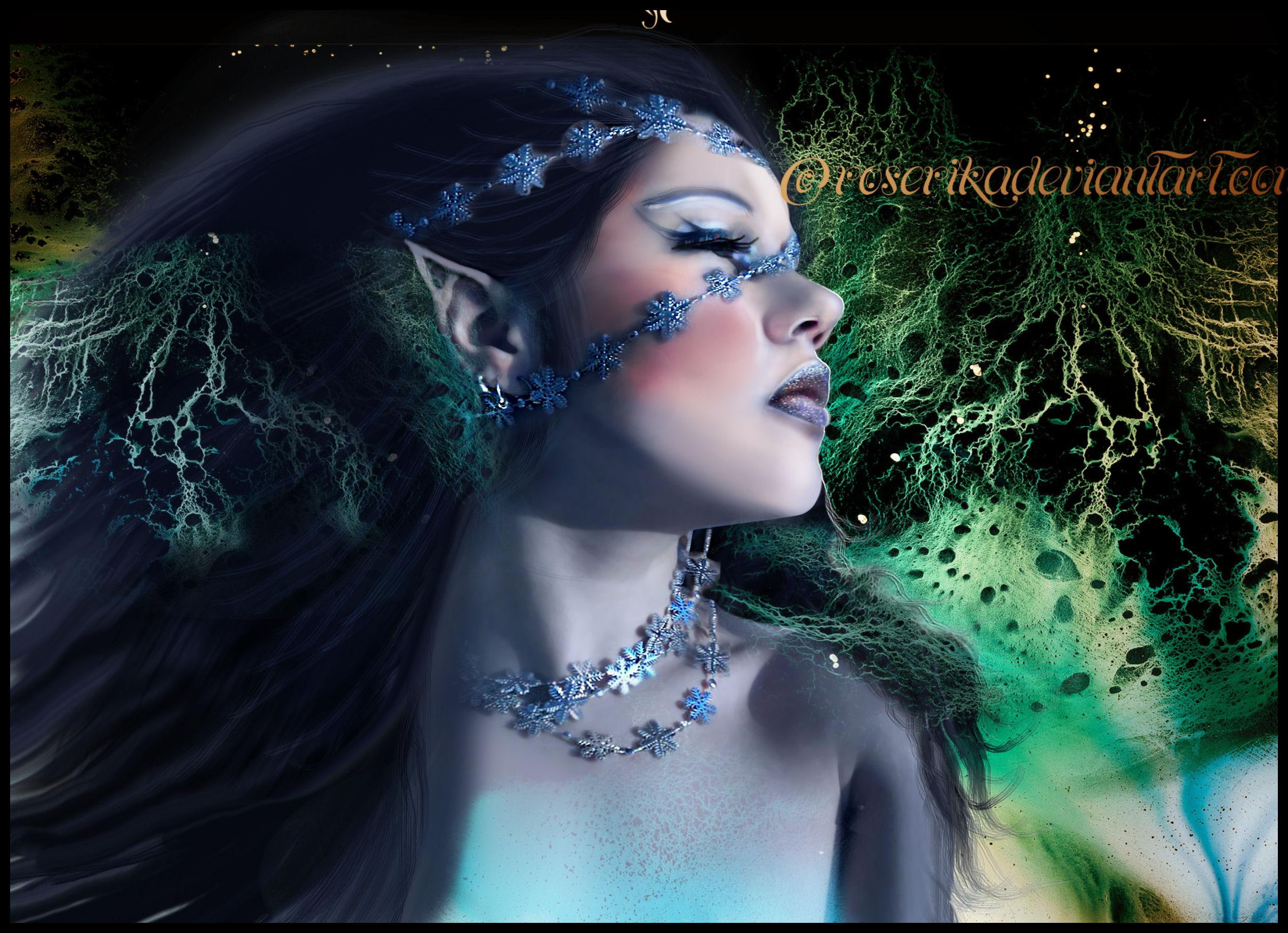 digital art, lovely, girls, women, roserika, photo manipulation, value, colorf, hair, spider, 1080P, beautiful, HD Wallpaper