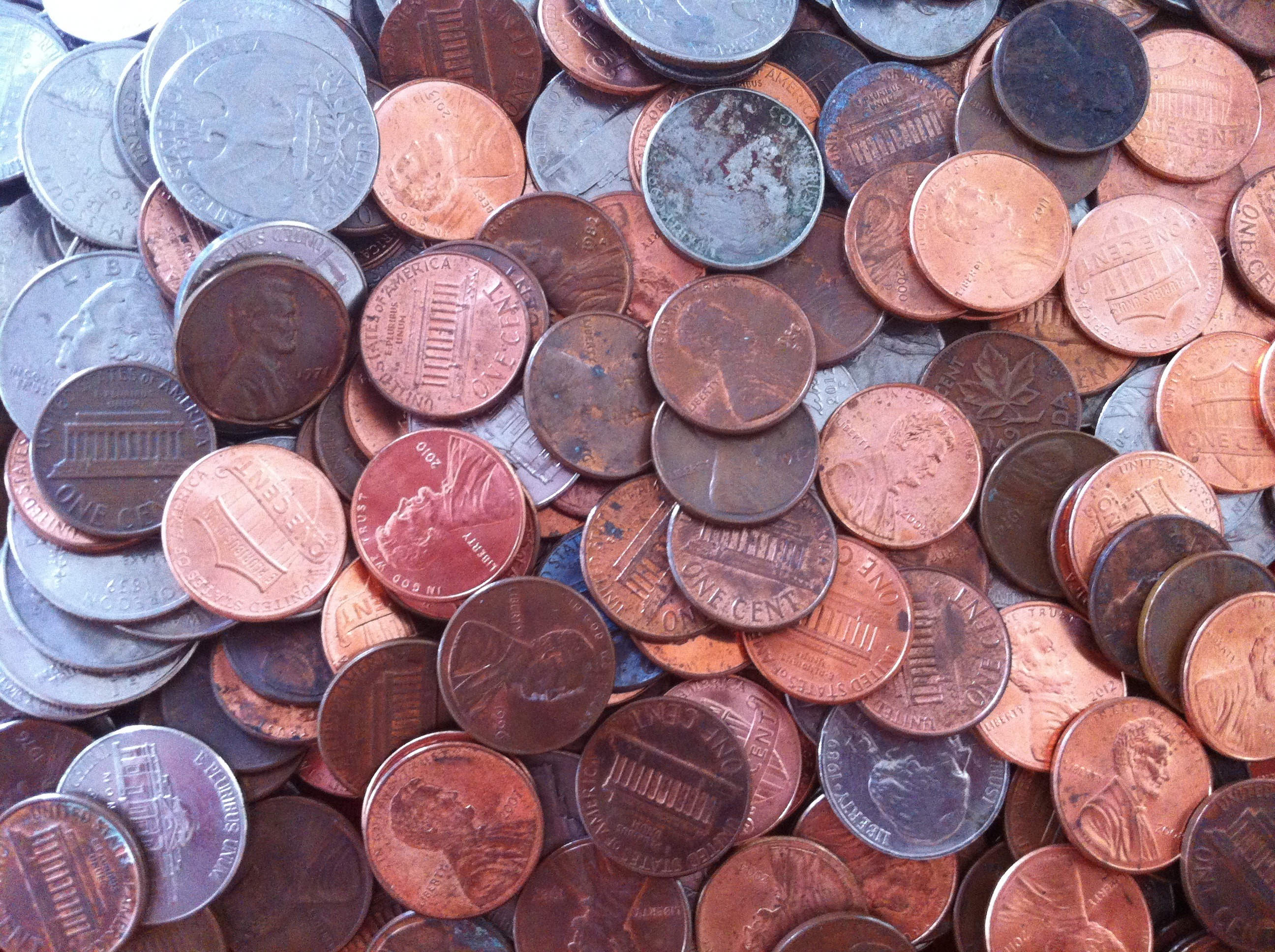 abundance, coin, change, cents, pennies, finance, outdoors, value, choice, variation, currency, day, still life, collection, no people, 2K, geometric shape, HD Wallpaper