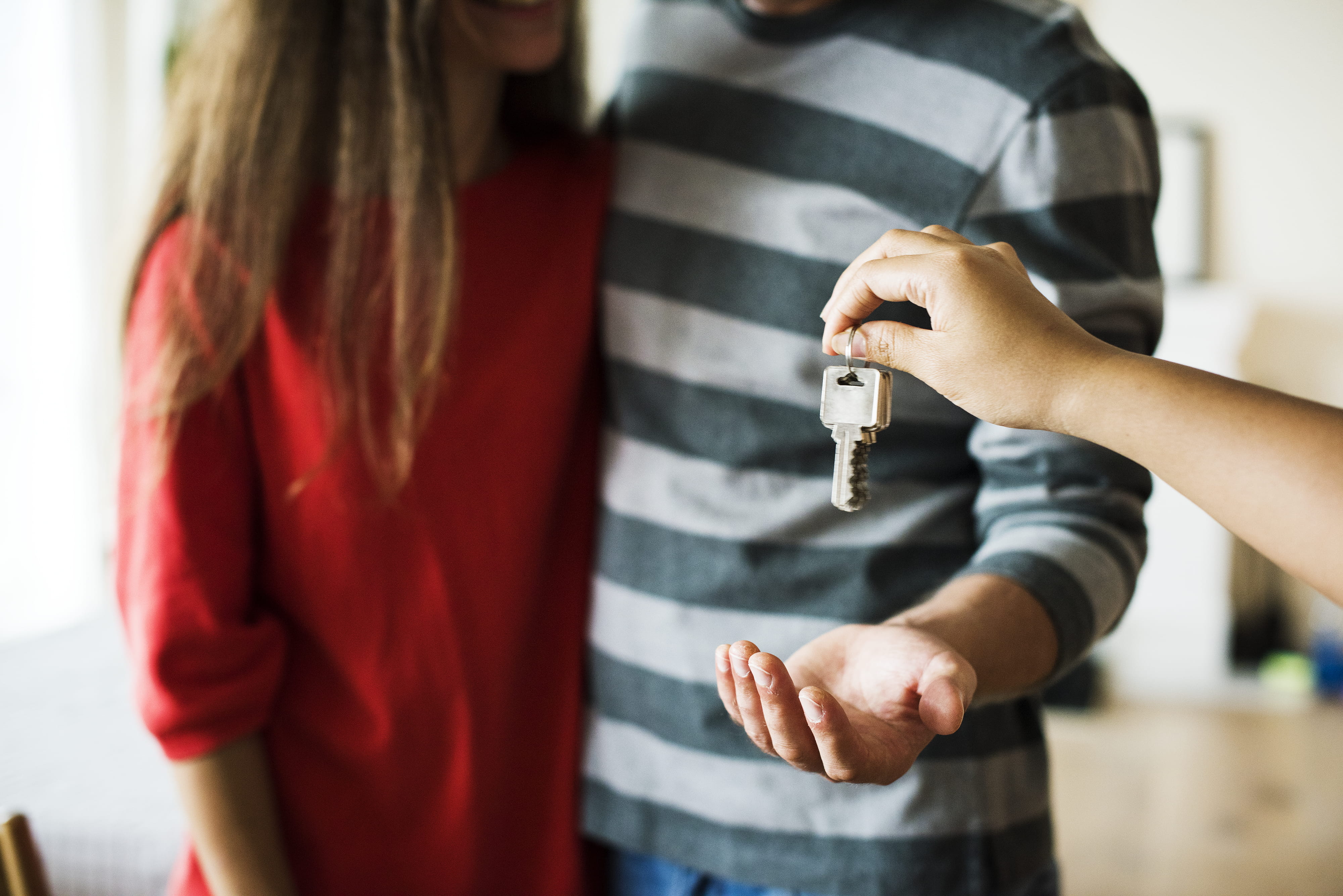 adult, giving, hand, women, midsection, food and drink, human hand, couple, together, holding, man, real estate, casual clothing, key, young women, property, HD Wallpaper