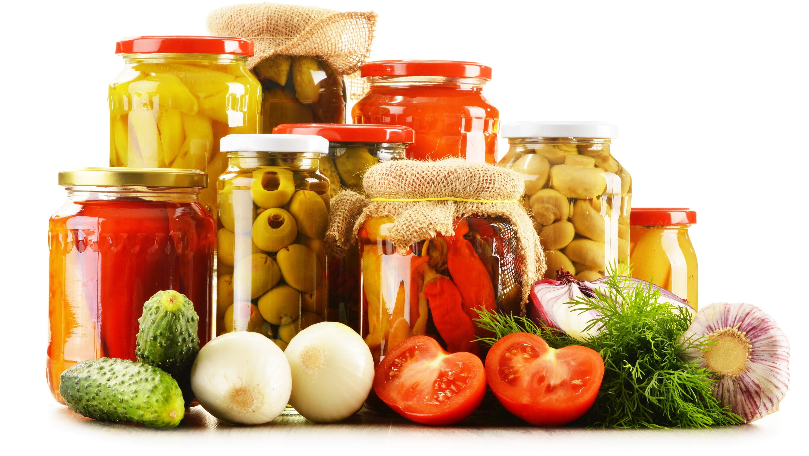 food, lot, still life, fruit, pepper, variation, no people, vegetable, tomato, onion, jar, ingredient, large group of objects, wellbeing, canned food, freshness, HD Wallpaper