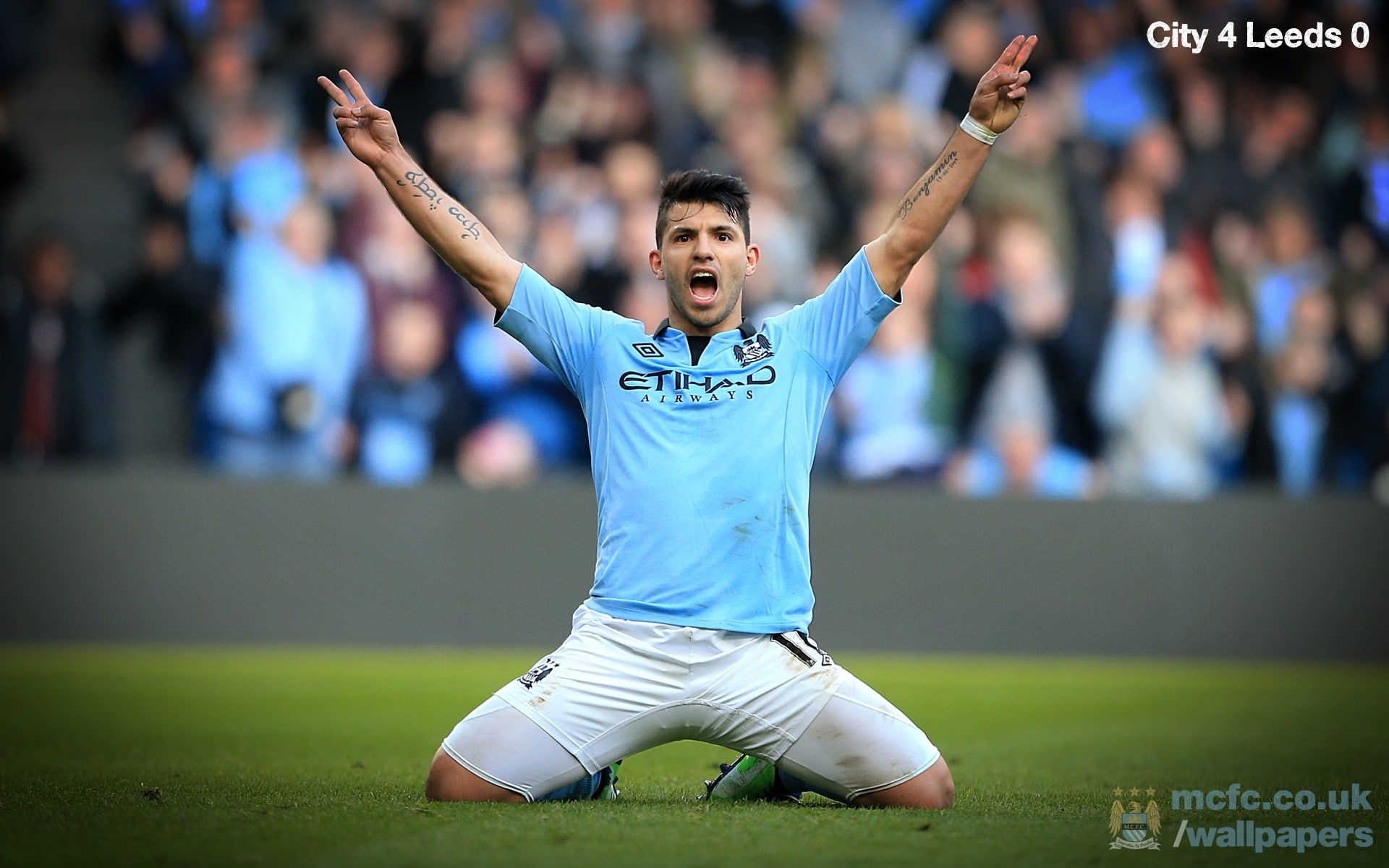 premier, mouth open, 1080P, human arm, one person, body part, stadium, arms raised, emotion, achievement, human body part, manchester, men, city, sport, HD Wallpaper