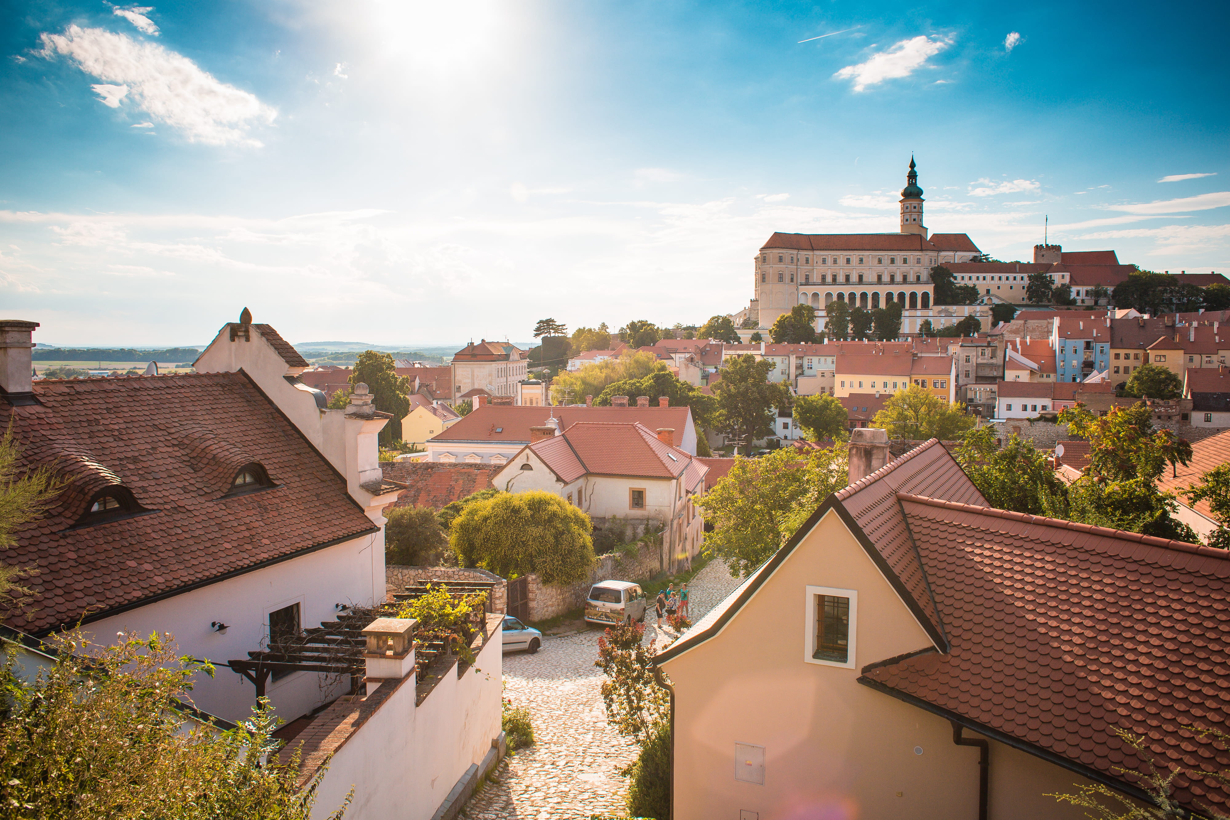 water, urban Skyline, history, canal, republic, roofs, houses, outdoors, roof, europe, panoramic, Czech Republic, building Exterior, castle, architecture, HD Wallpaper