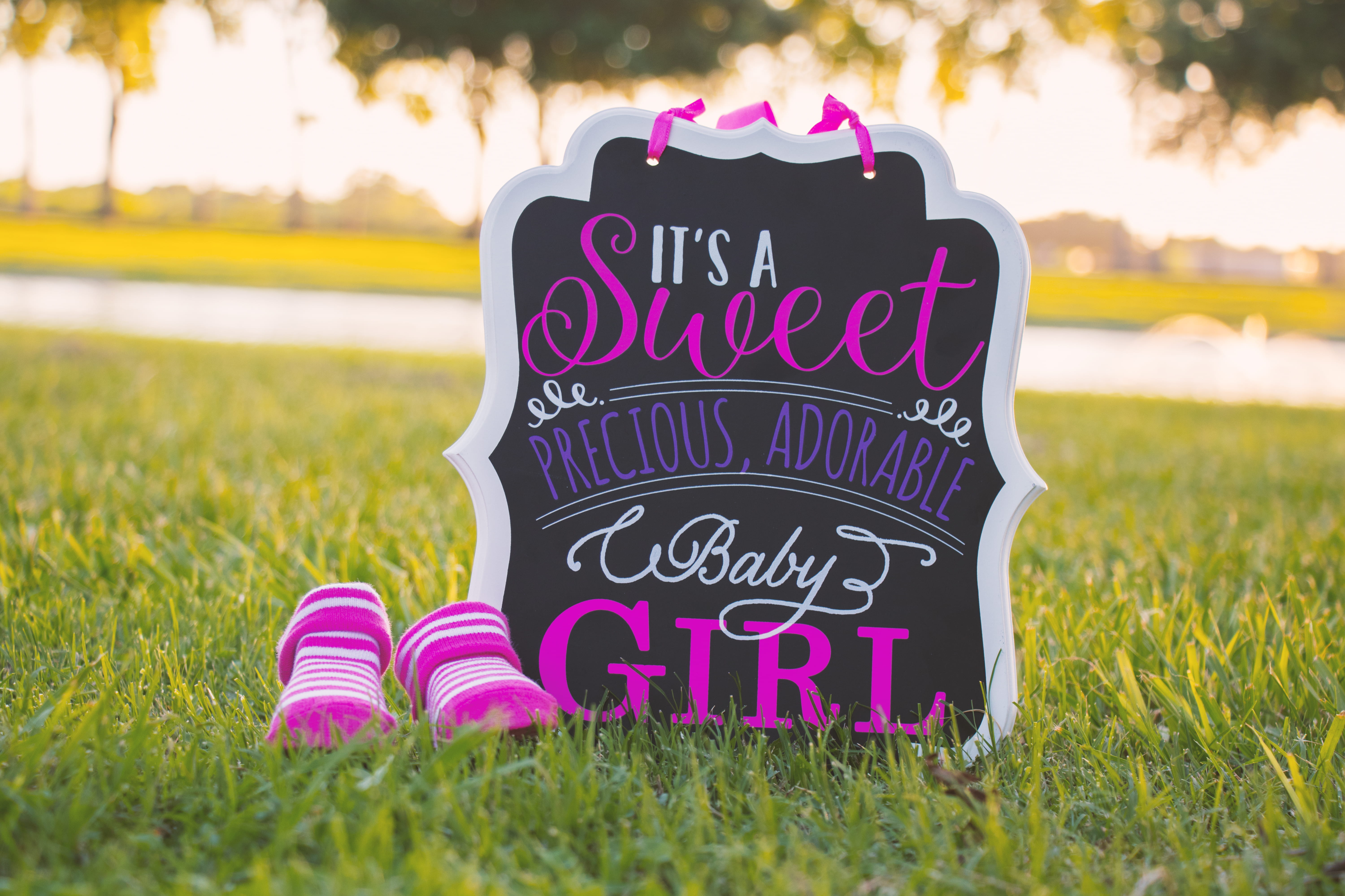 birth announcement, message, baby, precious, sweet, girl, s, kid, pair, pink, purple, nature, happiness, pregnancy, focus on foreground, no people, outdoors, HD Wallpaper