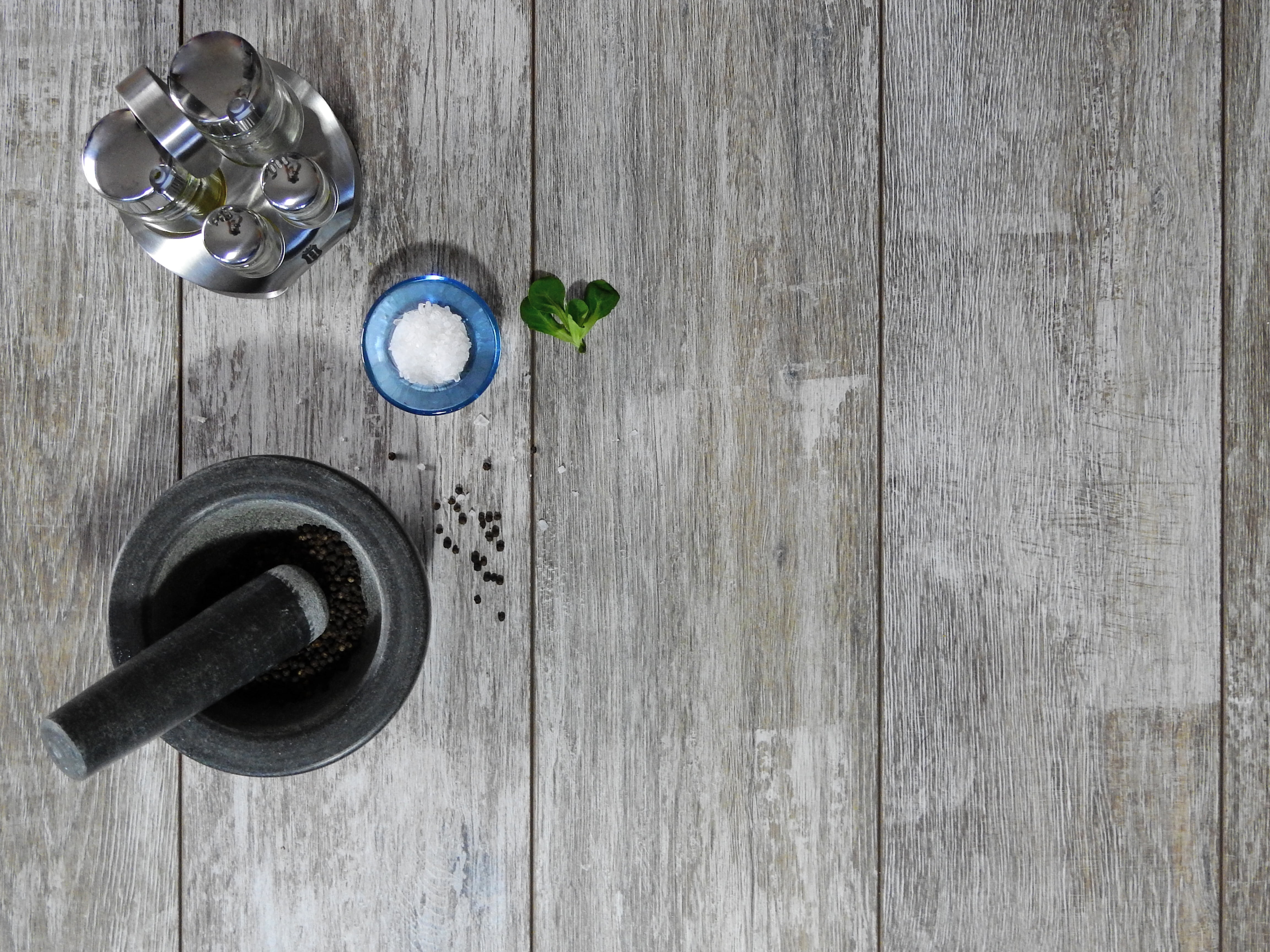 cook, no people, table, bowl, dine, container, drink, indoors, eat, still life, pestle, wood - material, surface, food, beside, kitchen, 4K, high angle view, HD Wallpaper