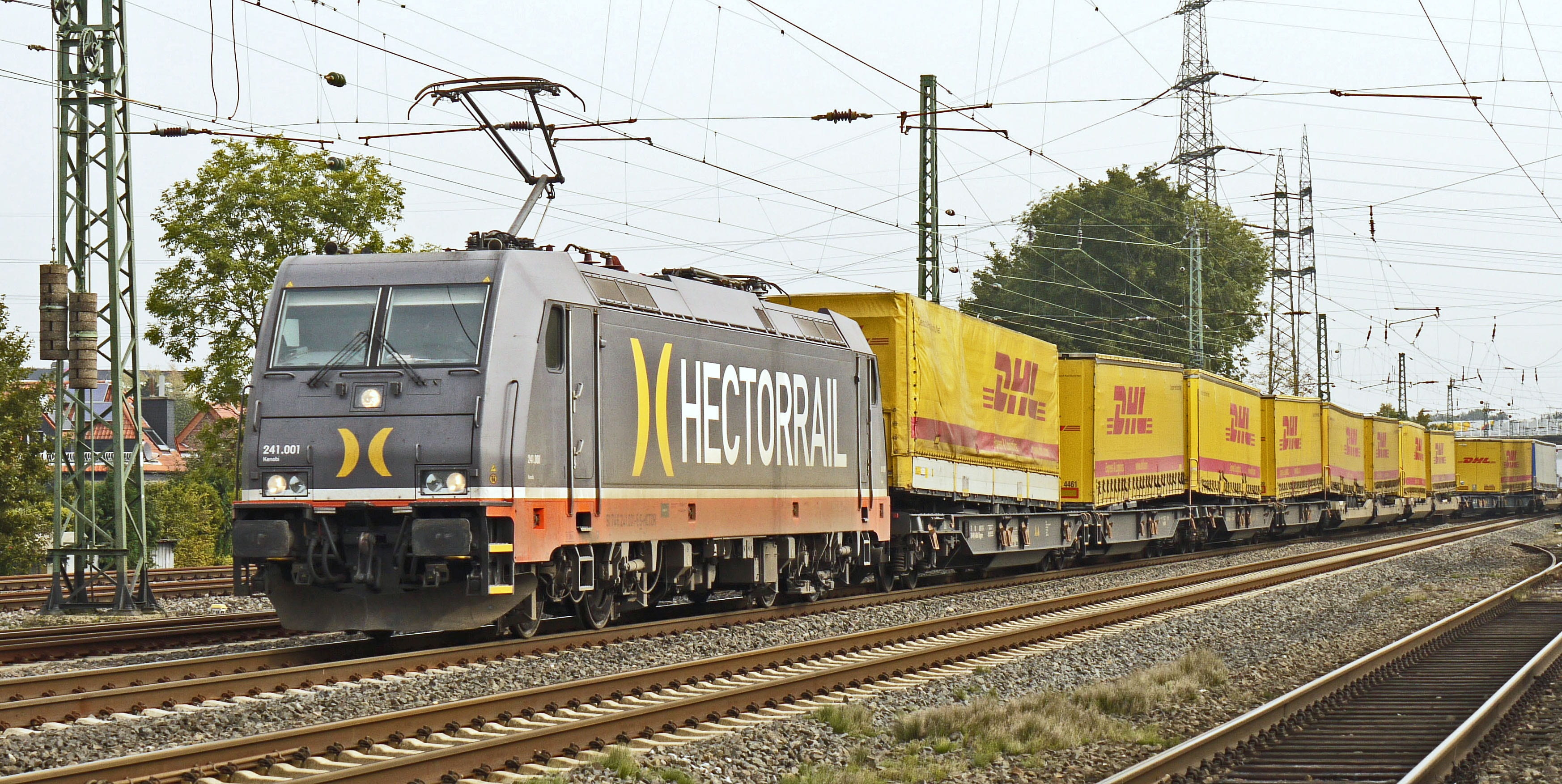 freight transportation, br185, rail transportation, railway, travel, freight transport, private railway, track, dhl, electric locomotive, day, electricity, HD Wallpaper