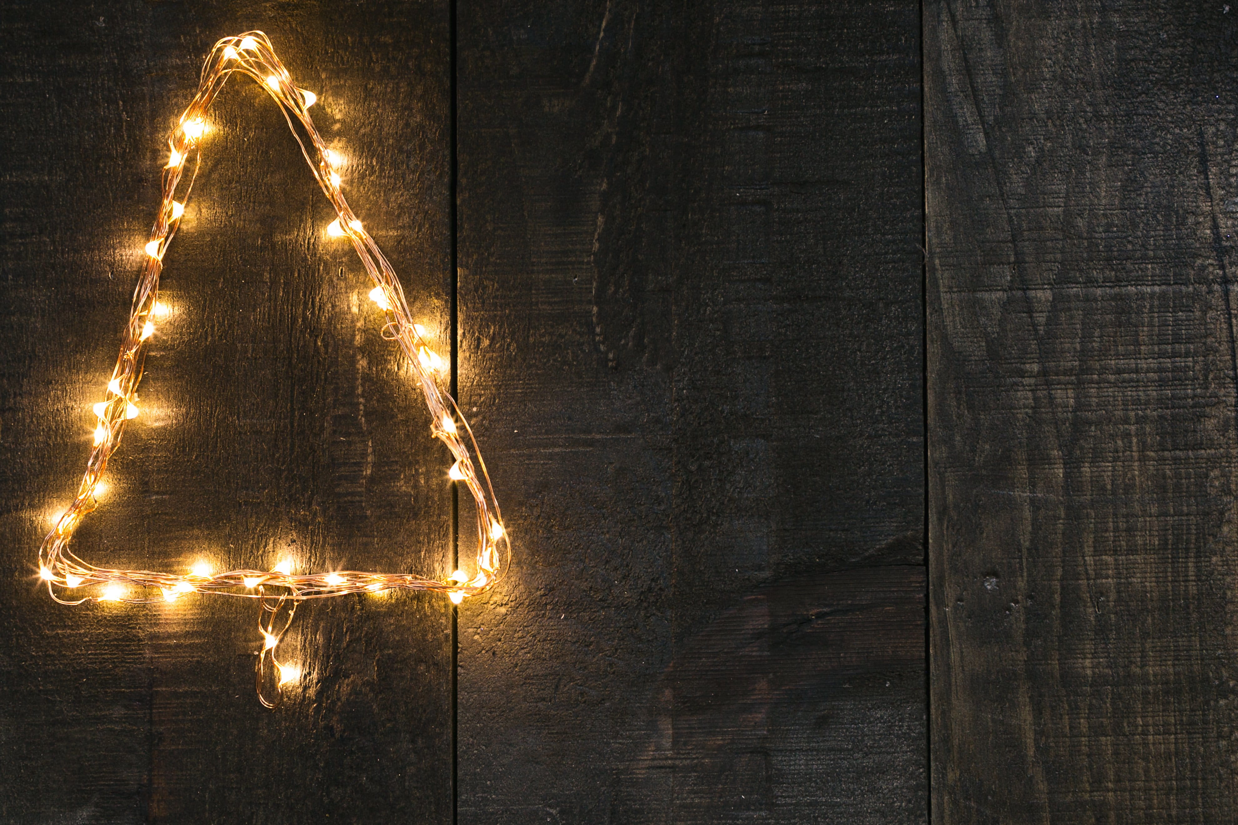light, christmas decoration, Christmas Tree, illuminated, night, hanging, woodgrain, christmas lights, decoration, lights, shaped, Holidays, Craft/DIY, HD Wallpaper