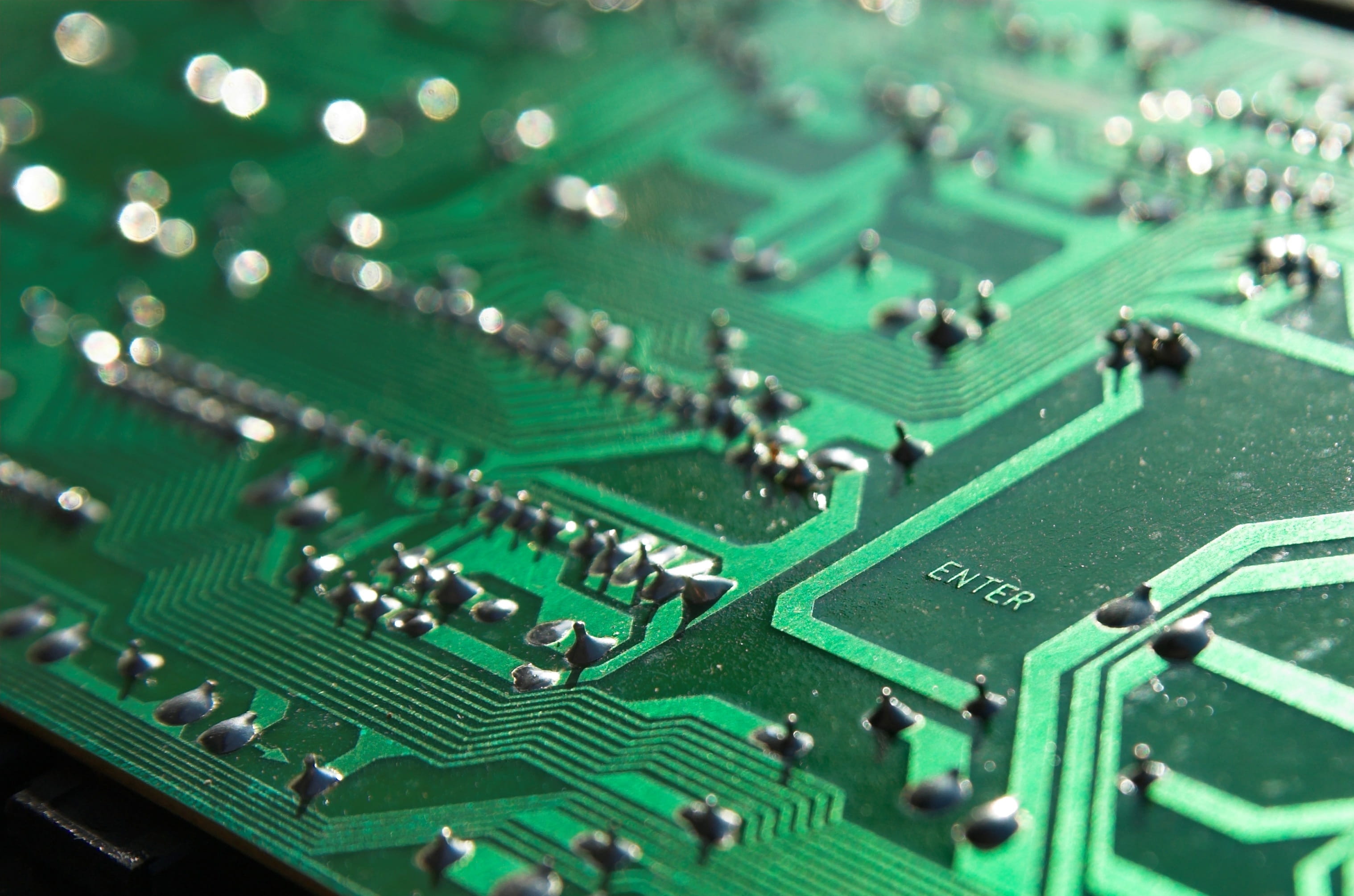 indoors, green, green color, 2K, technology, equipment, close-up, Security, board, Internet, electronics industry, Hack, no people, complexity, backgrounds, HD Wallpaper