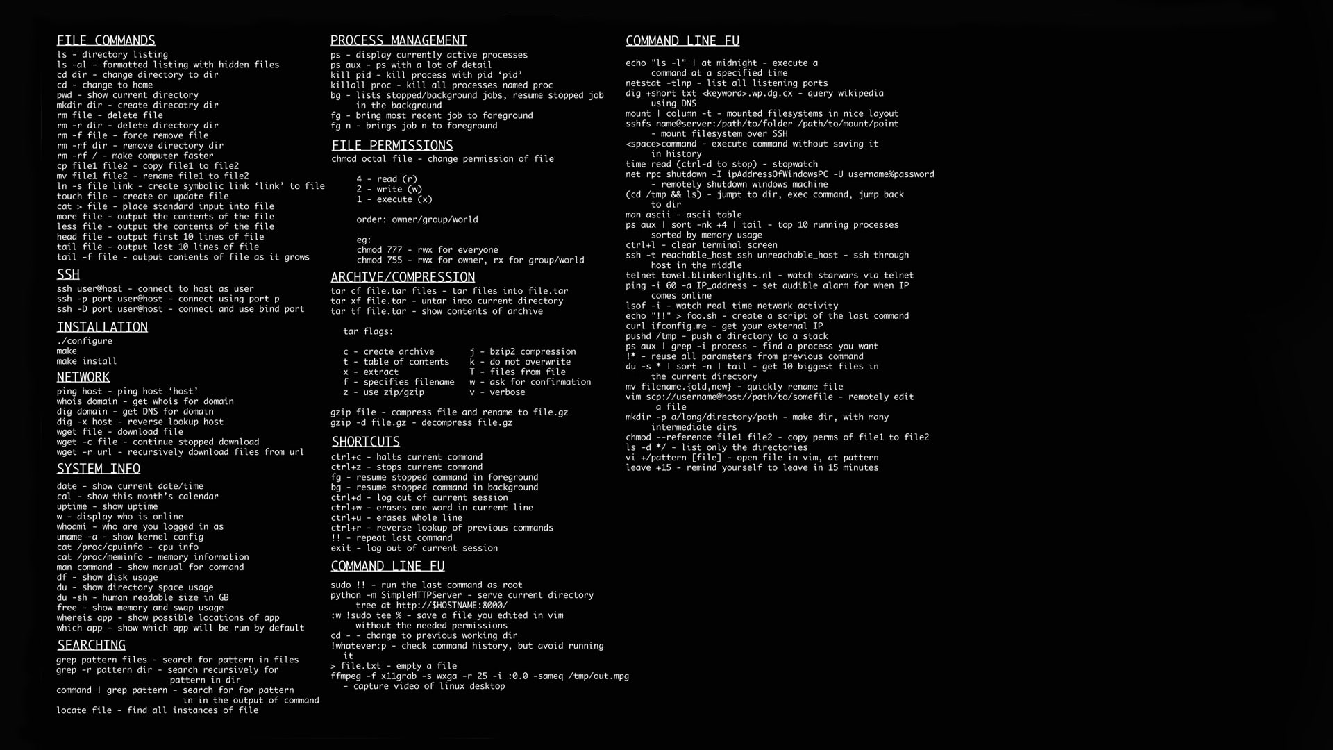 sheet, linux, 1080P, cheat, computer, HD Wallpaper