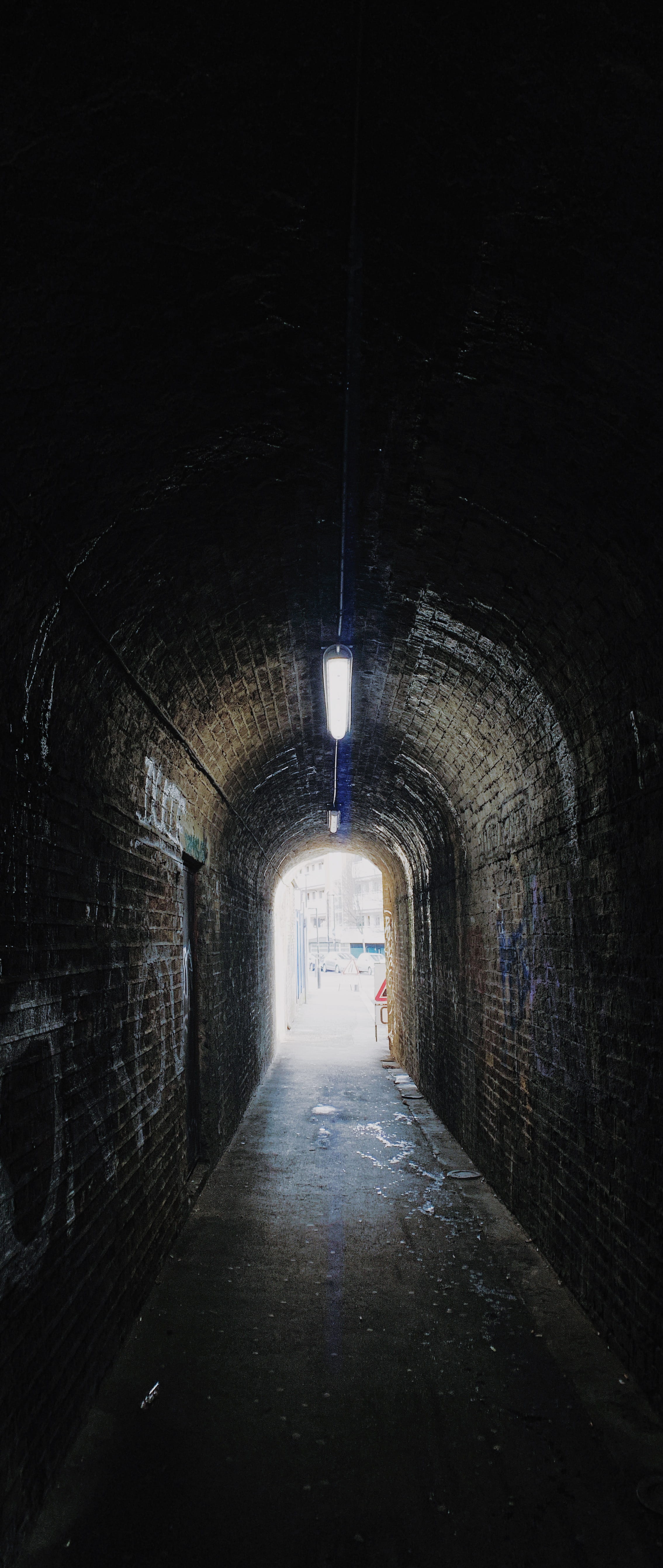 wall - building feature, indoors, tunnel, 5K, limehouse, empty, dungeon, scary, illuminated, ceiling, london, the way forward, crypt, architecture, light at the end of the tunnel, Phone HD Wallpaper