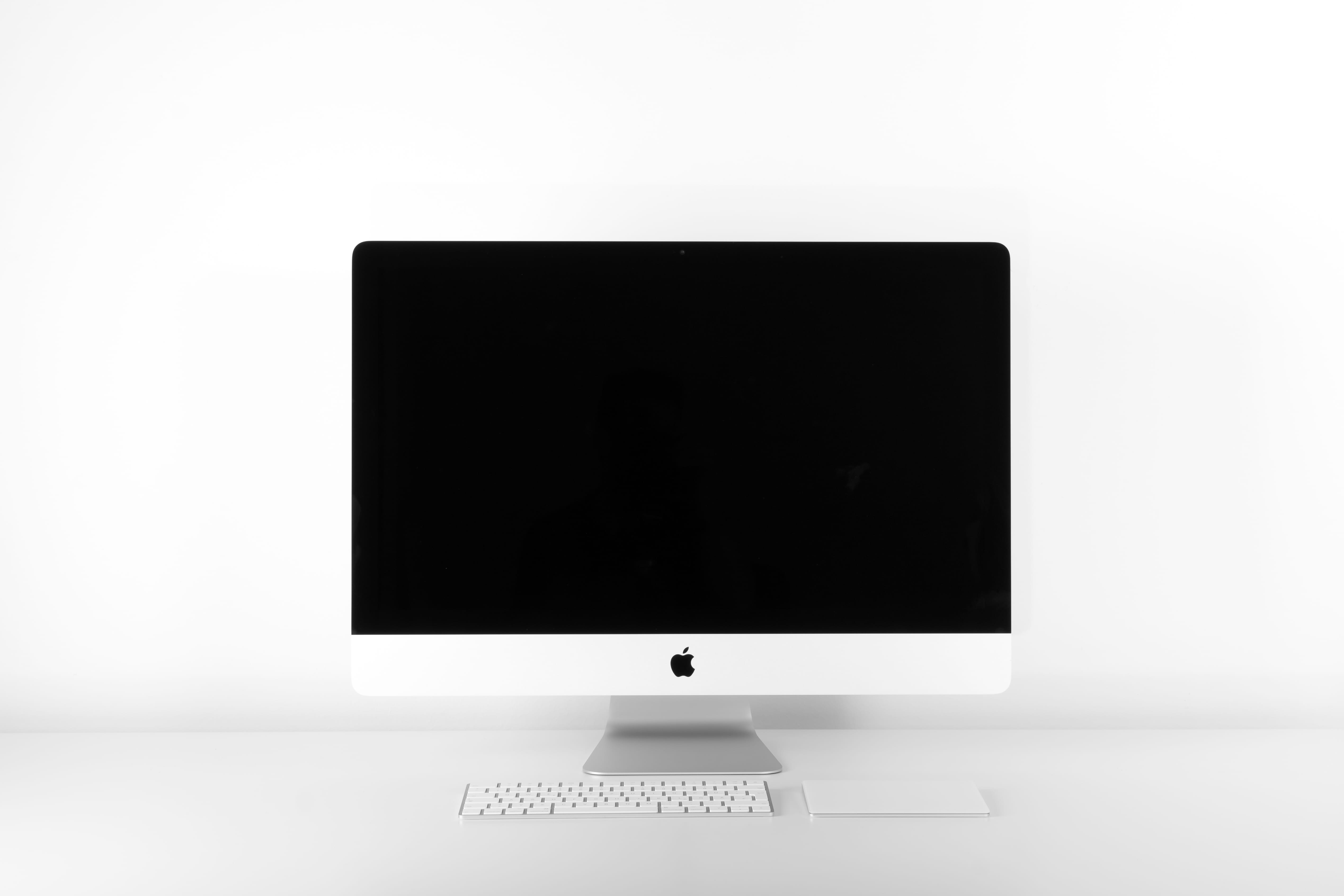 white background, office, white, technology, screen, connection, digital, computer, communication, modern, no people, 4K, liquid-crystal display, electronic, HD Wallpaper