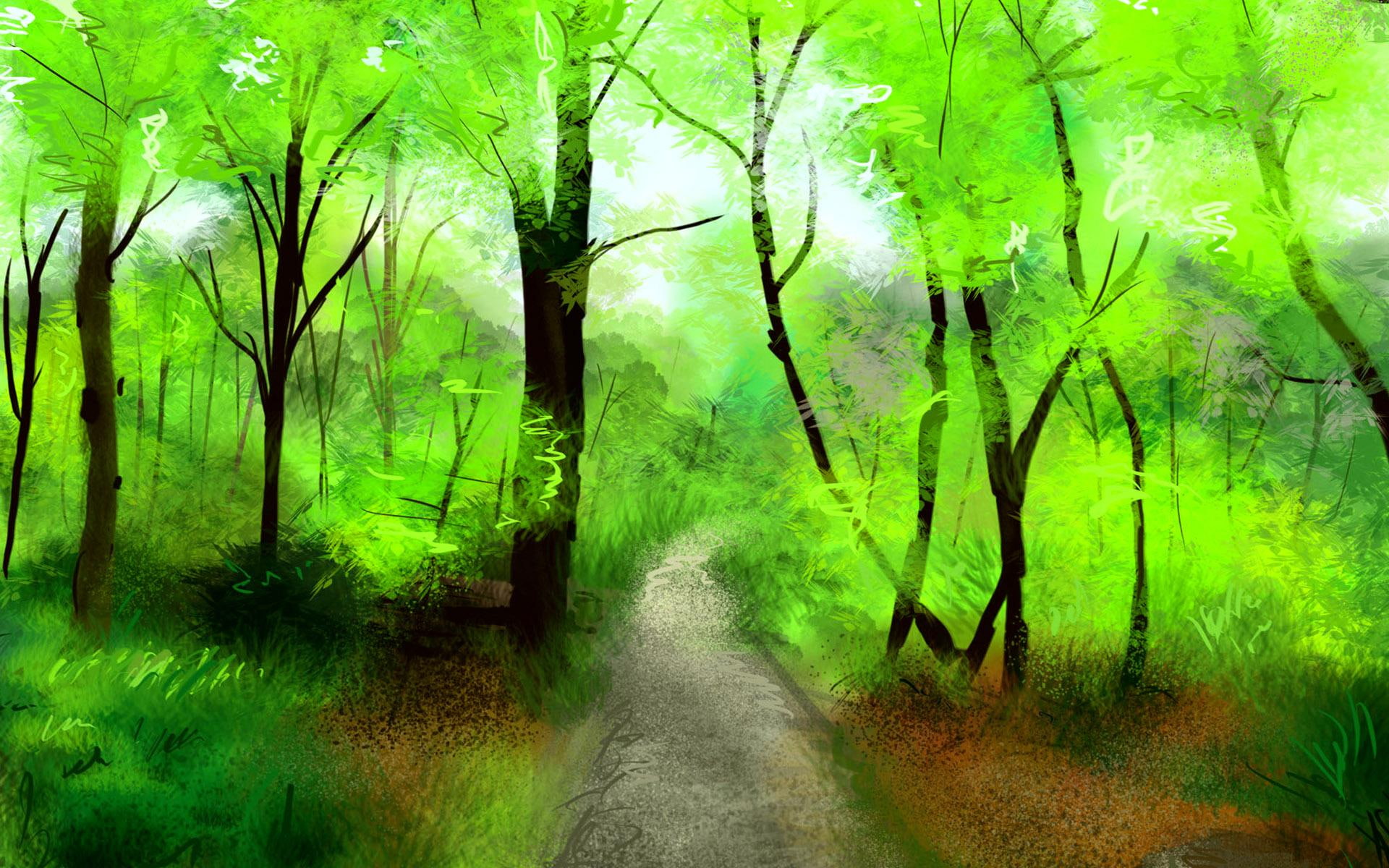 texture, color, 1080P, green, nature and landscapes, lines, bright, sublime, HD Wallpaper