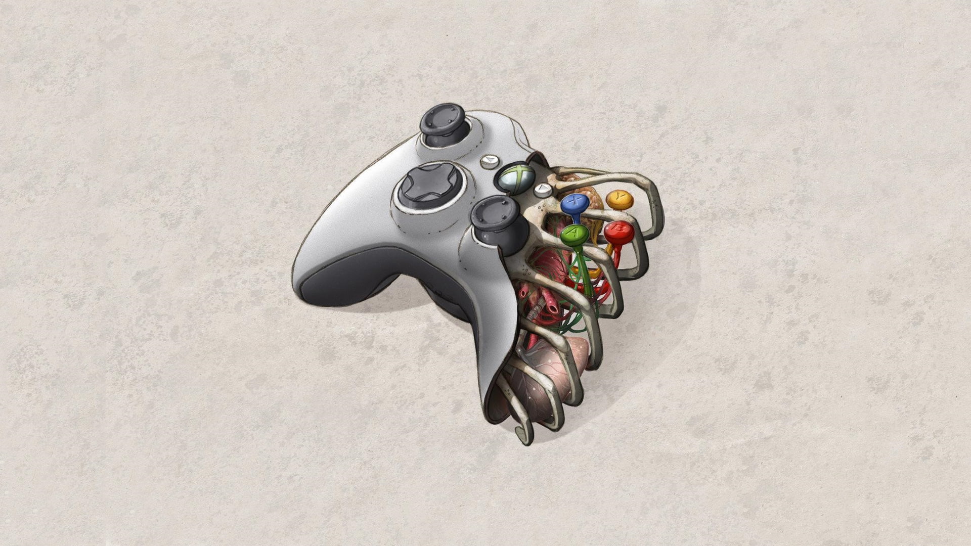 hd, organs, anatomy, guts, controller, 1080P, video games, xbox, HD Wallpaper