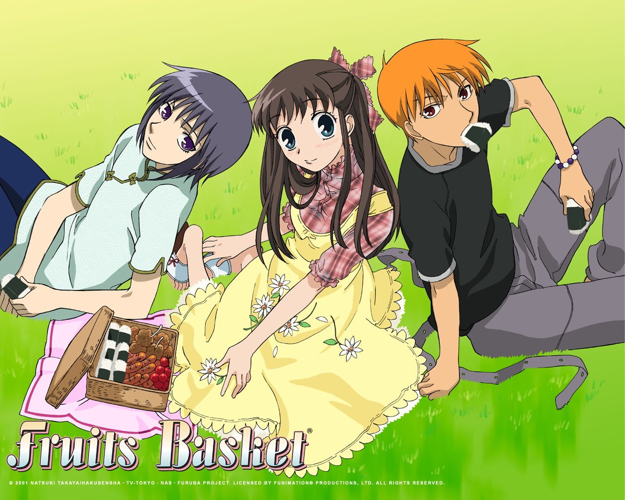 Anime, Tohru Honda, Kyo Sohma, Onigiri, 720P, Fruits Basket, Yuki Sohma, Food, HD Wallpaper