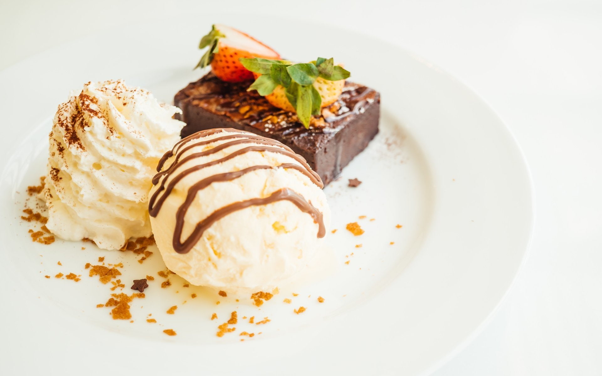 Ice Cream, Sweets, Brownie, 1080P, Food, Dessert, HD Wallpaper
