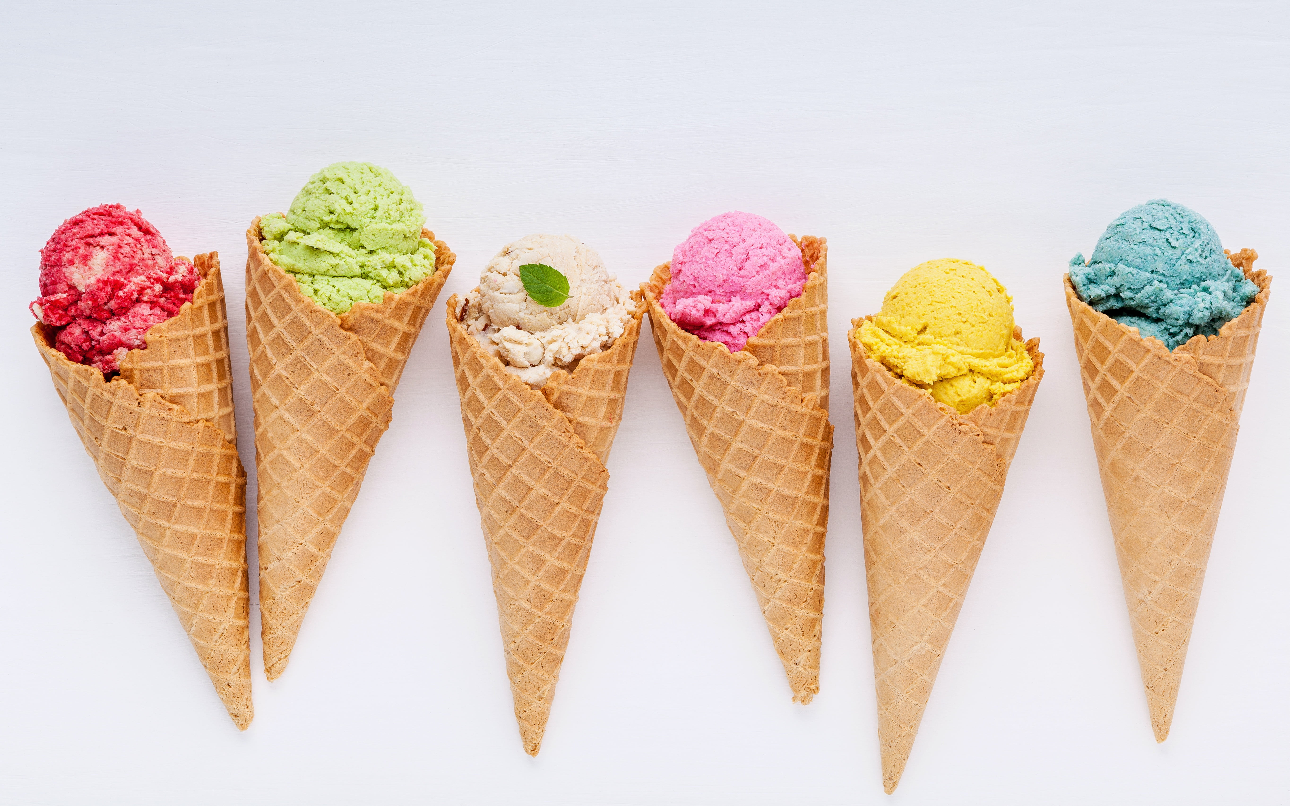 horn, fruit, 5K, berries, cone, colorful, ice cream, HD Wallpaper