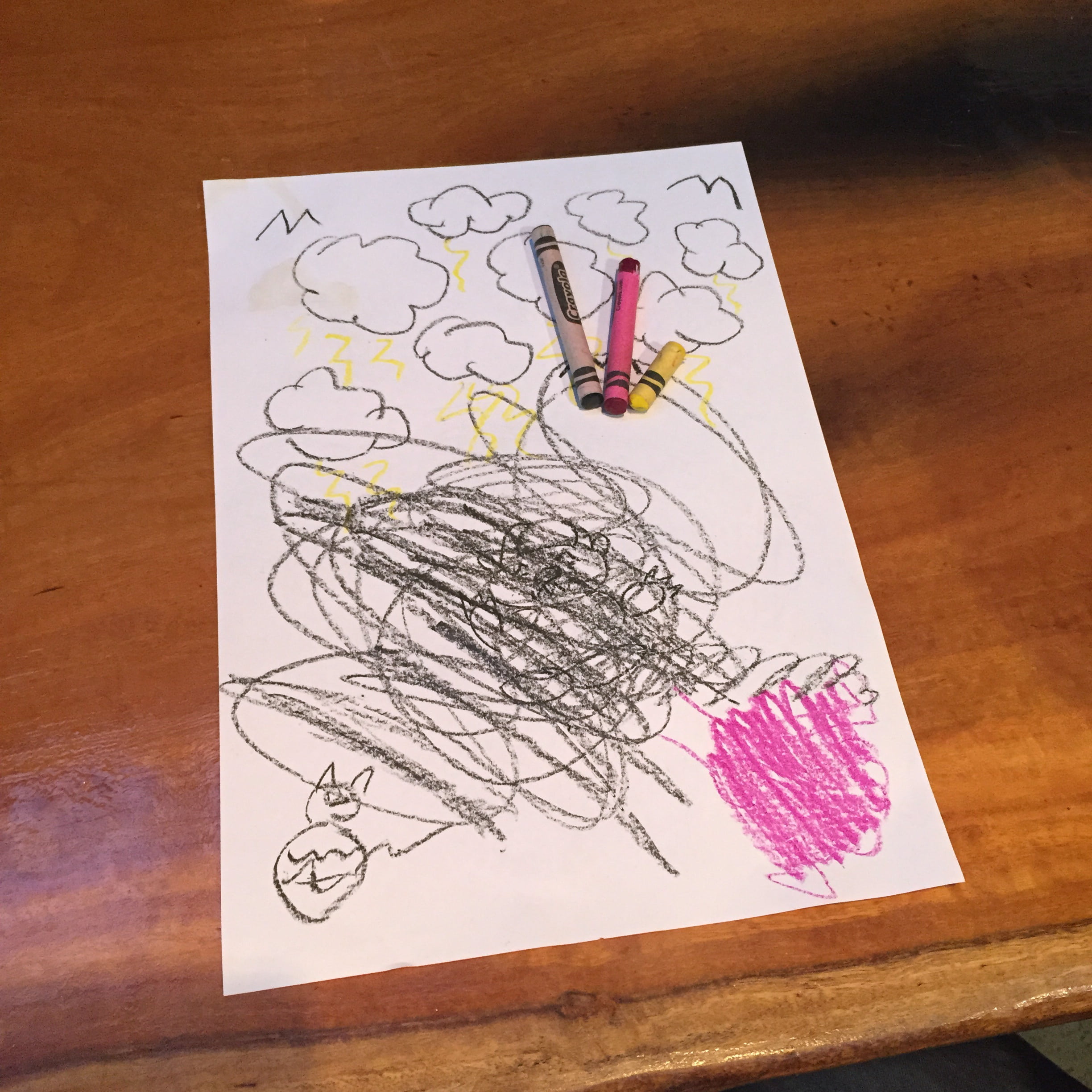 creativity, sketch, pencil, design, childhood, squiggle, activity, scribbles, drawing - activity, assorted, high angle view, flower, table, crayons, messy, Phone HD Wallpaper