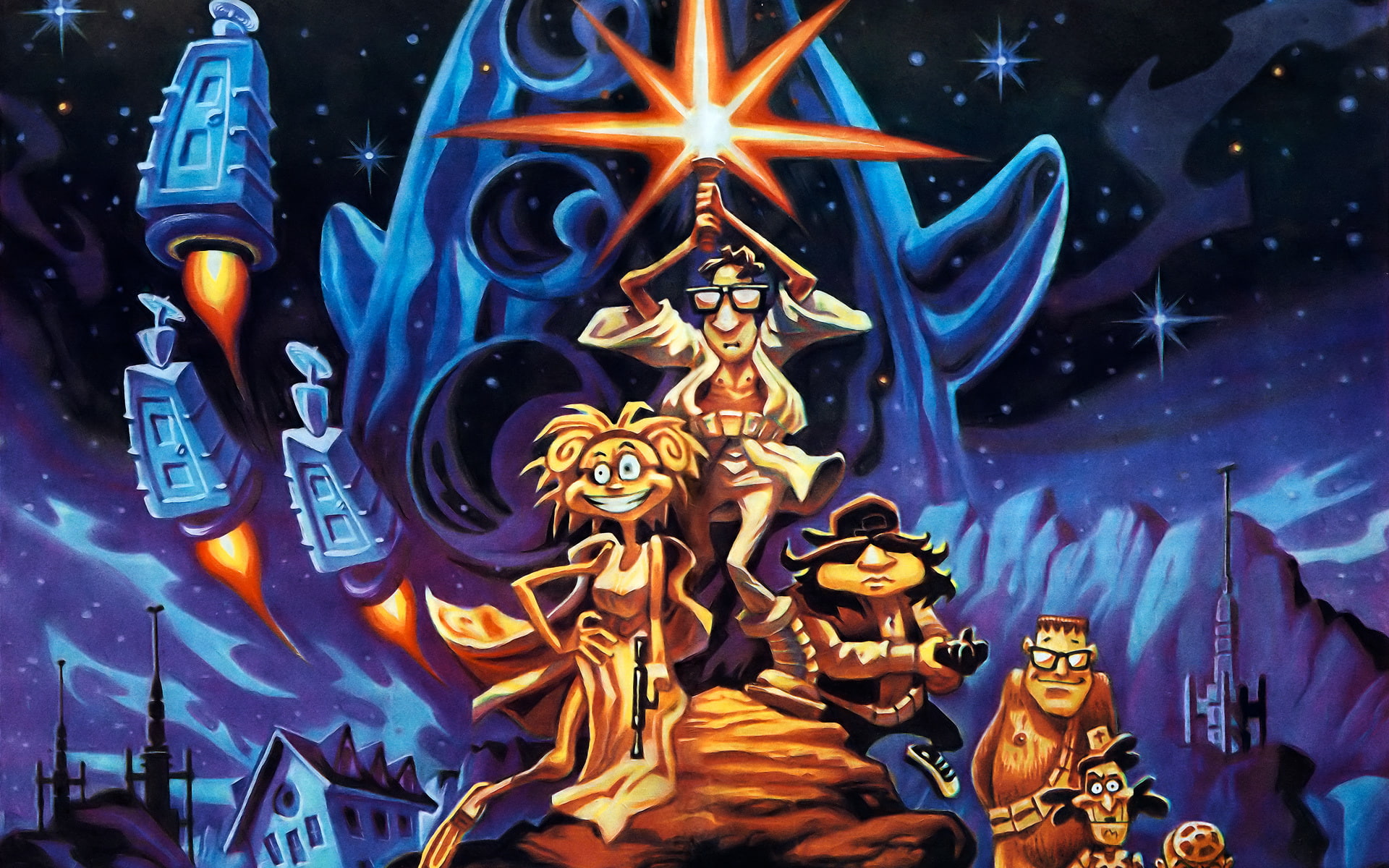 Day of the Tentacle, Lucasarts, Star Wars, parody, 1080P, HD Wallpaper