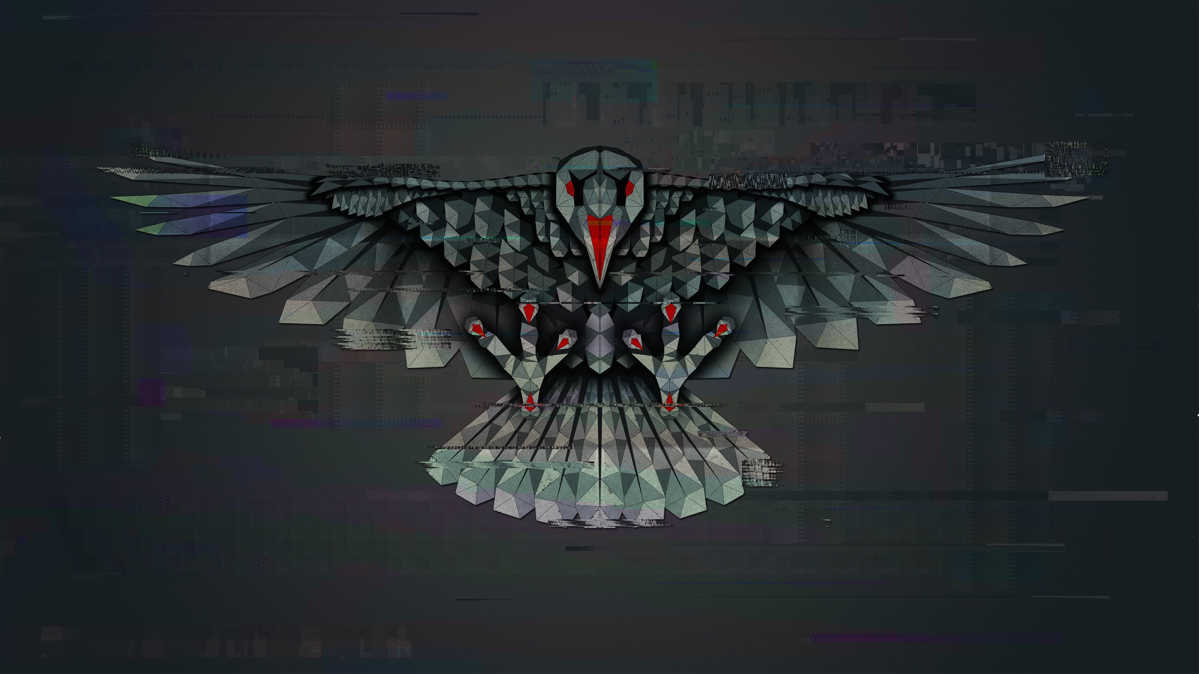 abstract, owl, eagle, 4K, digital art, HD Wallpaper