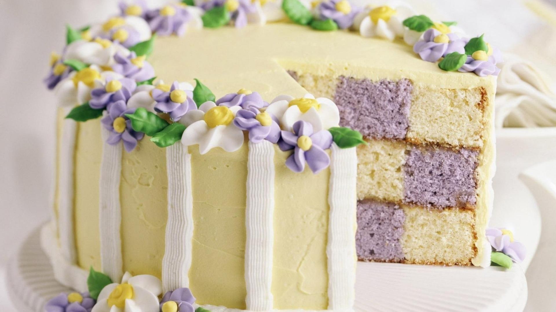 yellow, layer, white, cakes, cake, food, background, pictures, eating, 1080P, HD Wallpaper