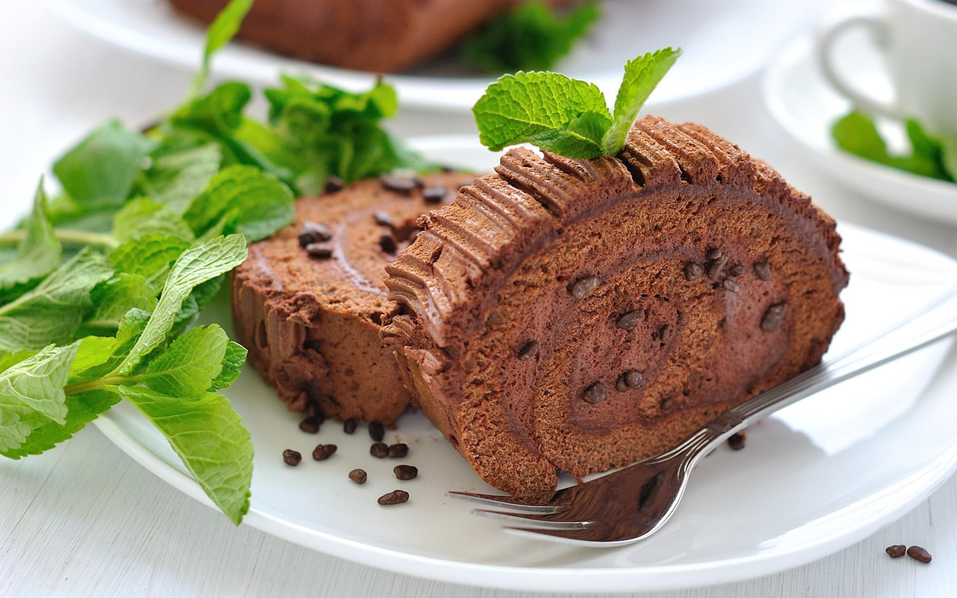 rolled, chocolate, desktop, sliced, 1080P, food, cakes, pictures, HD Wallpaper