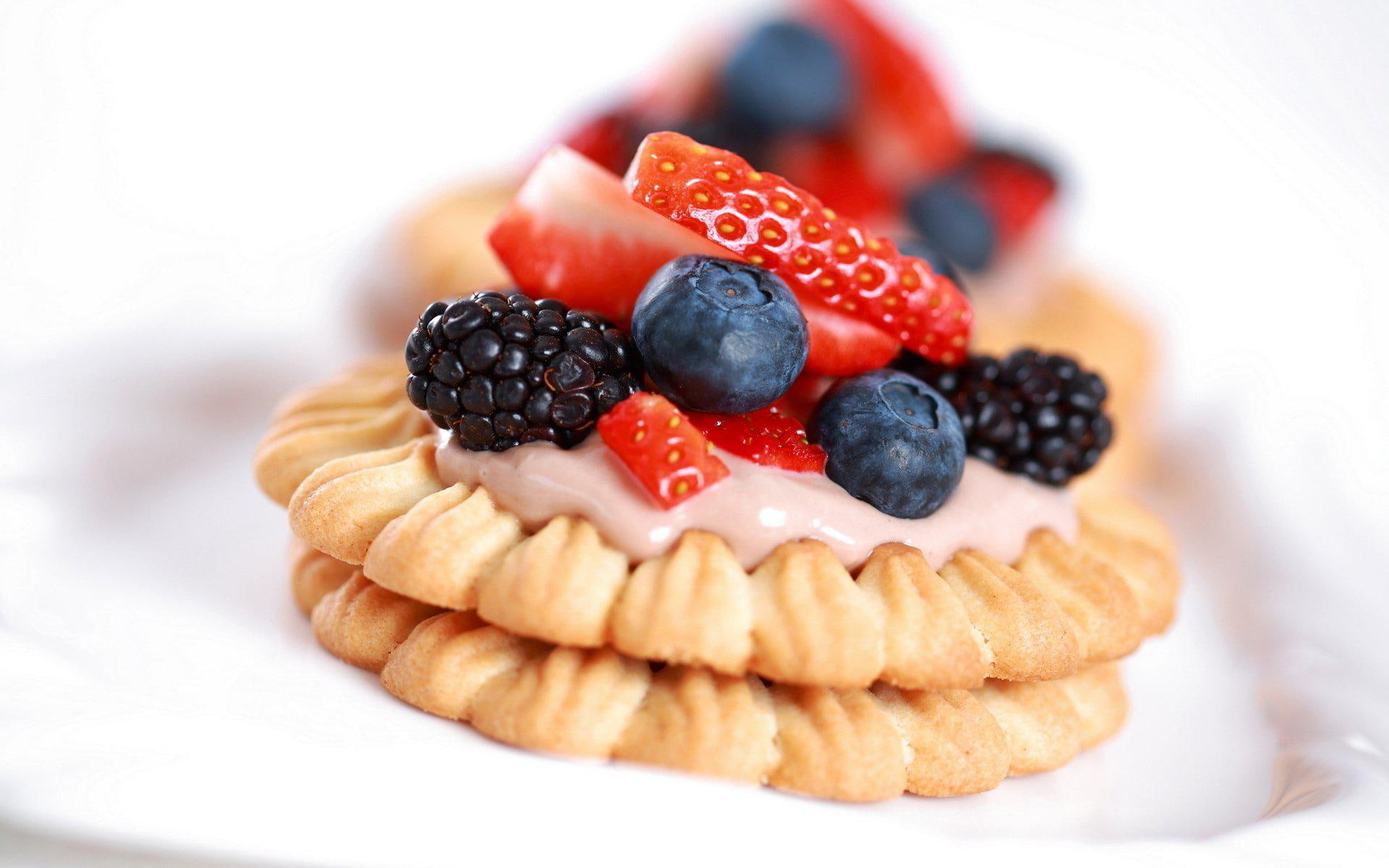 high, sweet, fruit, desert, cookies, strawberry, resolution, 1080P, pictures, food, top, HD Wallpaper