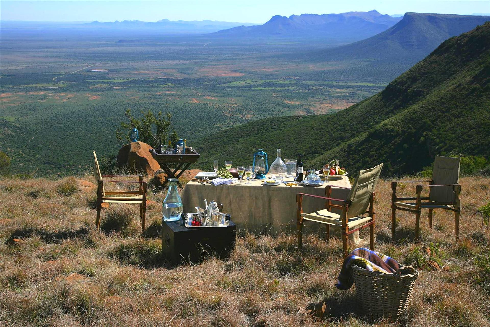 day, game reserve, view, nature, picnic, outdoors, samara, mountains, 1080P, lovely, lunc, south africa, camping, valley, HD Wallpaper