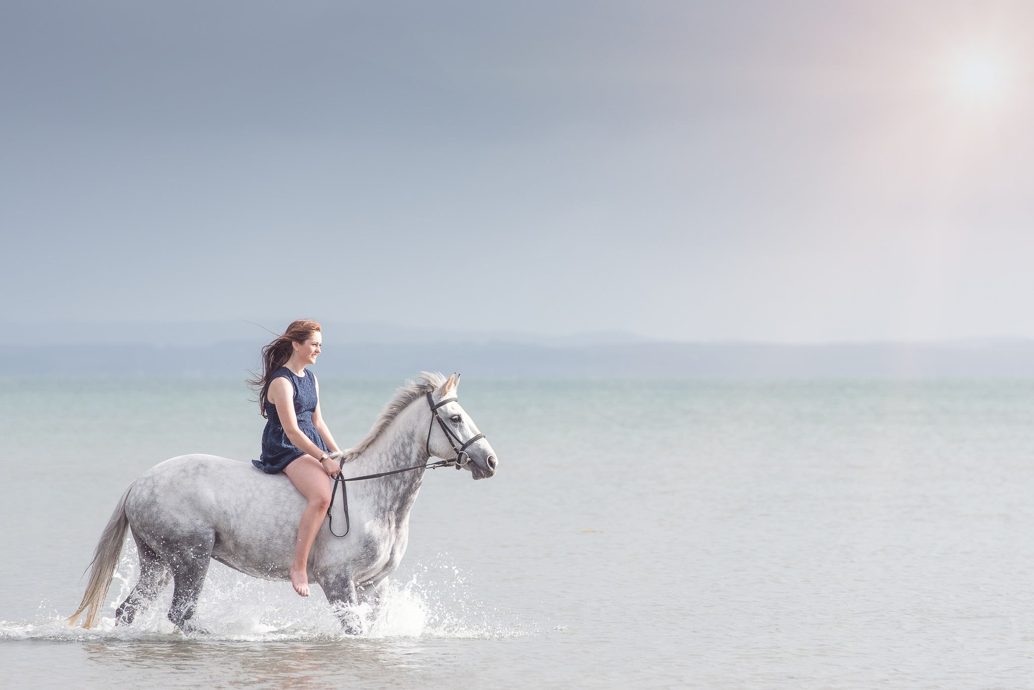 animal, young adult, sea, riding, leisure activity, nature, women, adult, horse, animal themes, young women, domestic, domestic animals, day, one animal, HD Wallpaper