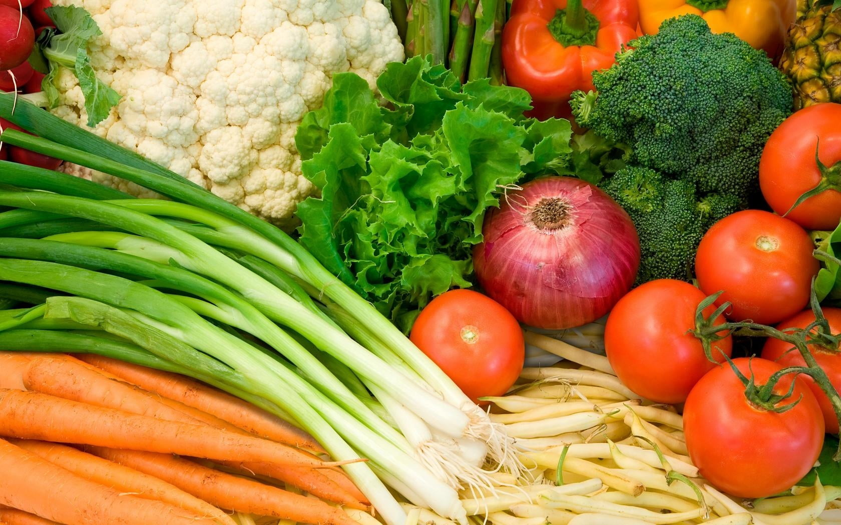 cabbag, healthy Lifestyle, tomato, supermarket, cauliflower, carrot, assorted, raw Food, variation, food, onion, healthy Eating, green Color, ripe, lettuce, HD Wallpaper