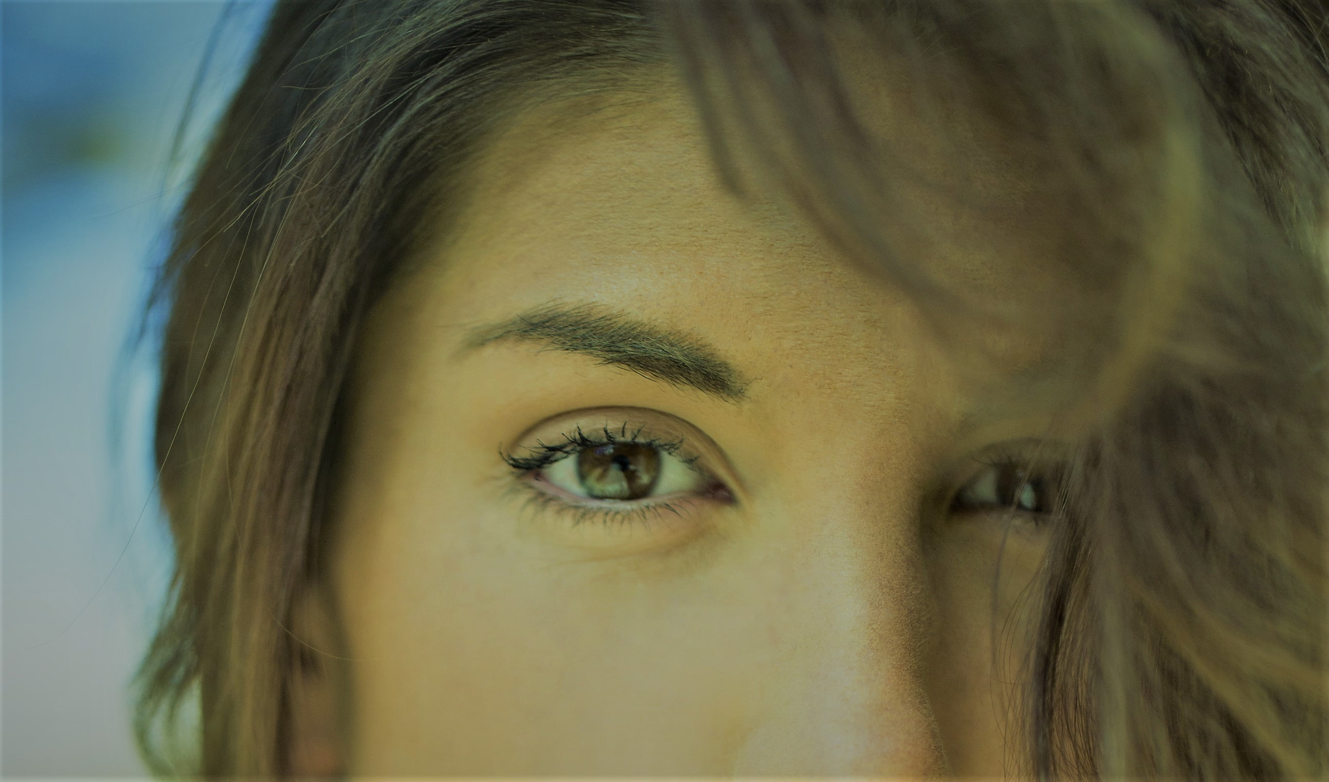 women, eyes, model, deceased, 2K, August Ames, HD Wallpaper