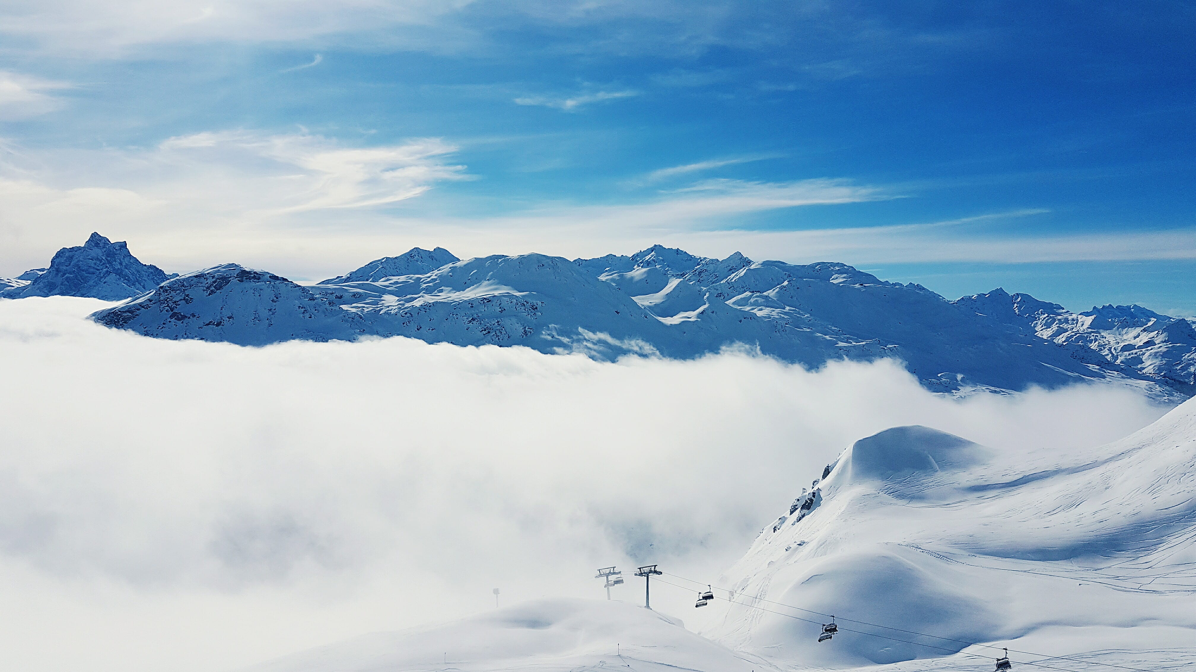 beauty in nature, sankt anton am arlberg, piste, white color, mountain, no people, outdoors, sunny, environment, cloud, sankt christoph am arlberg, landscape, HD Wallpaper