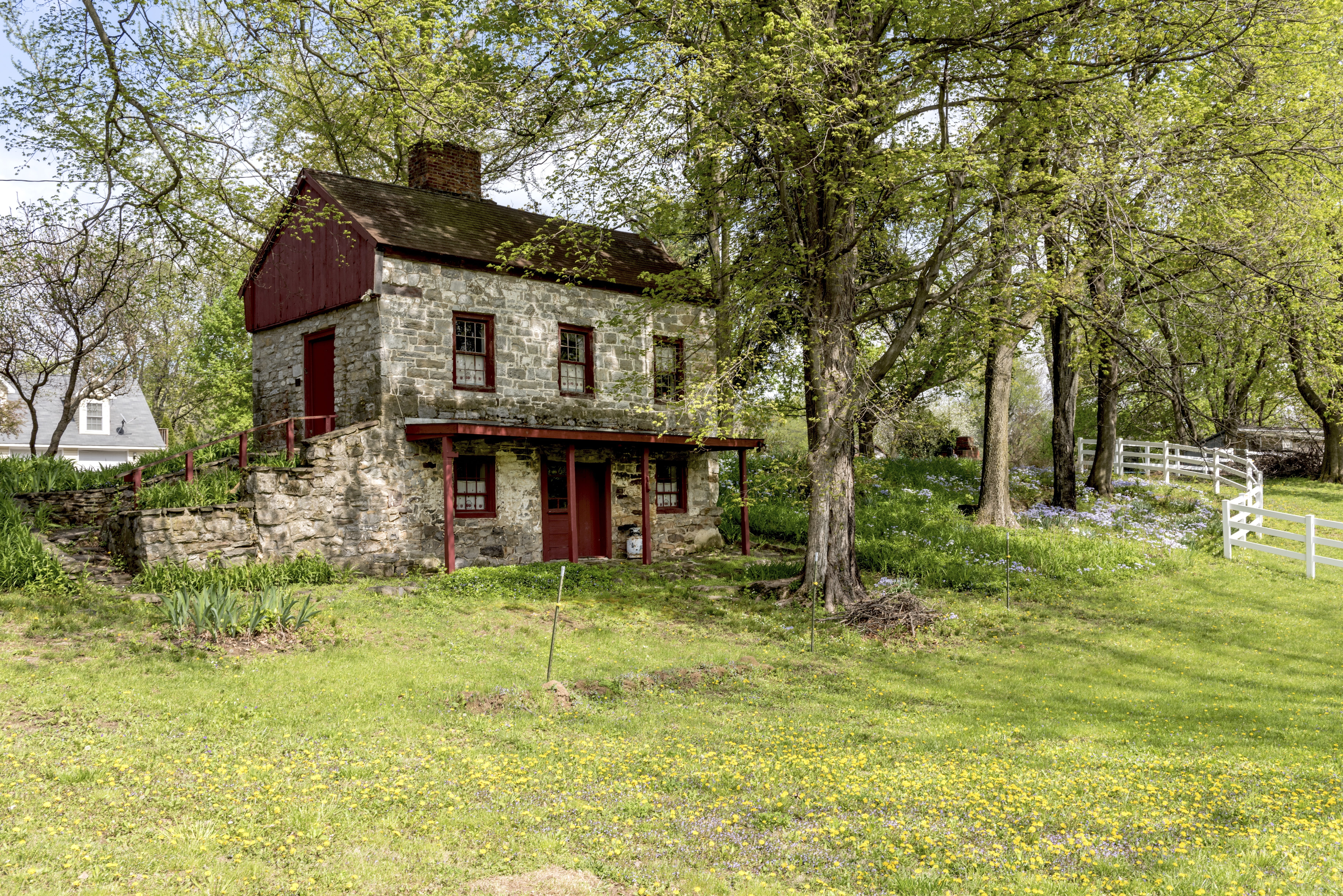 5K, old house, forest, tranquility, gerrardsville, residential district, stone house, Building, concreted, field, west virginia, Architecture, grass, rural scene, HD Wallpaper