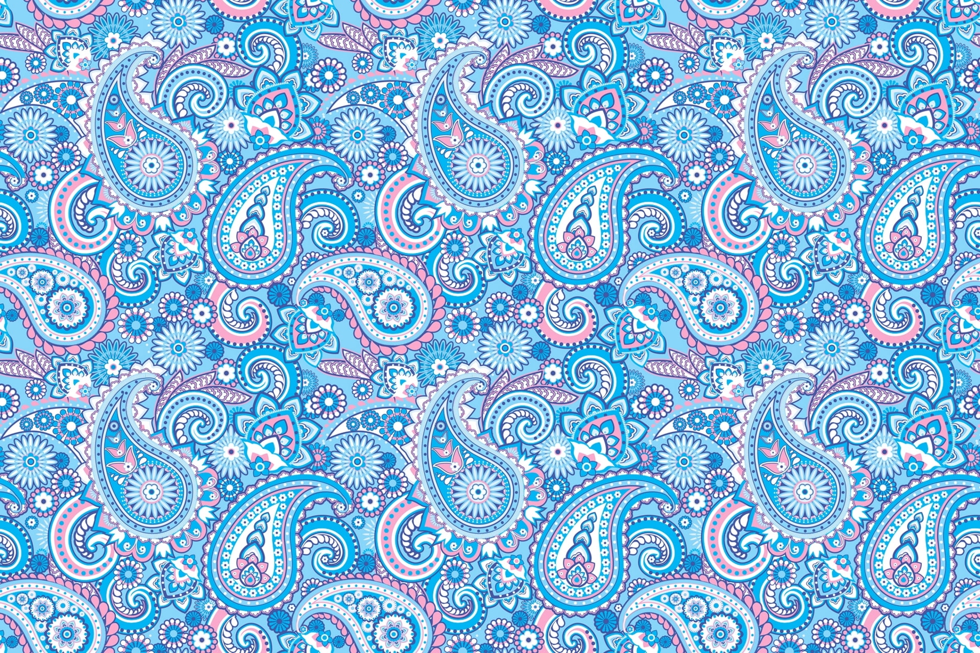 Paisley, blue, 1080P, Indian cucumbers, pattern, ornament, HD Wallpaper