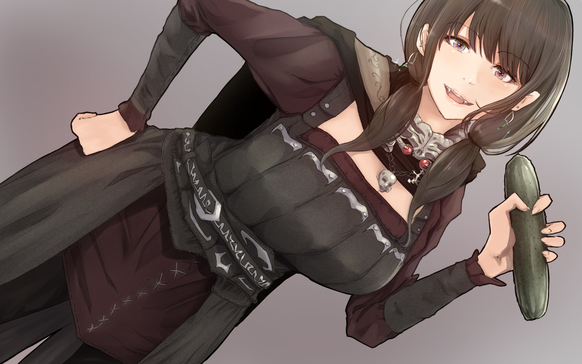 1080P, short hair, Cucumber, The Elder Scrolls, The Elder Scrolls V: Skyrim, Serana, anime, open mouth, HD Wallpaper