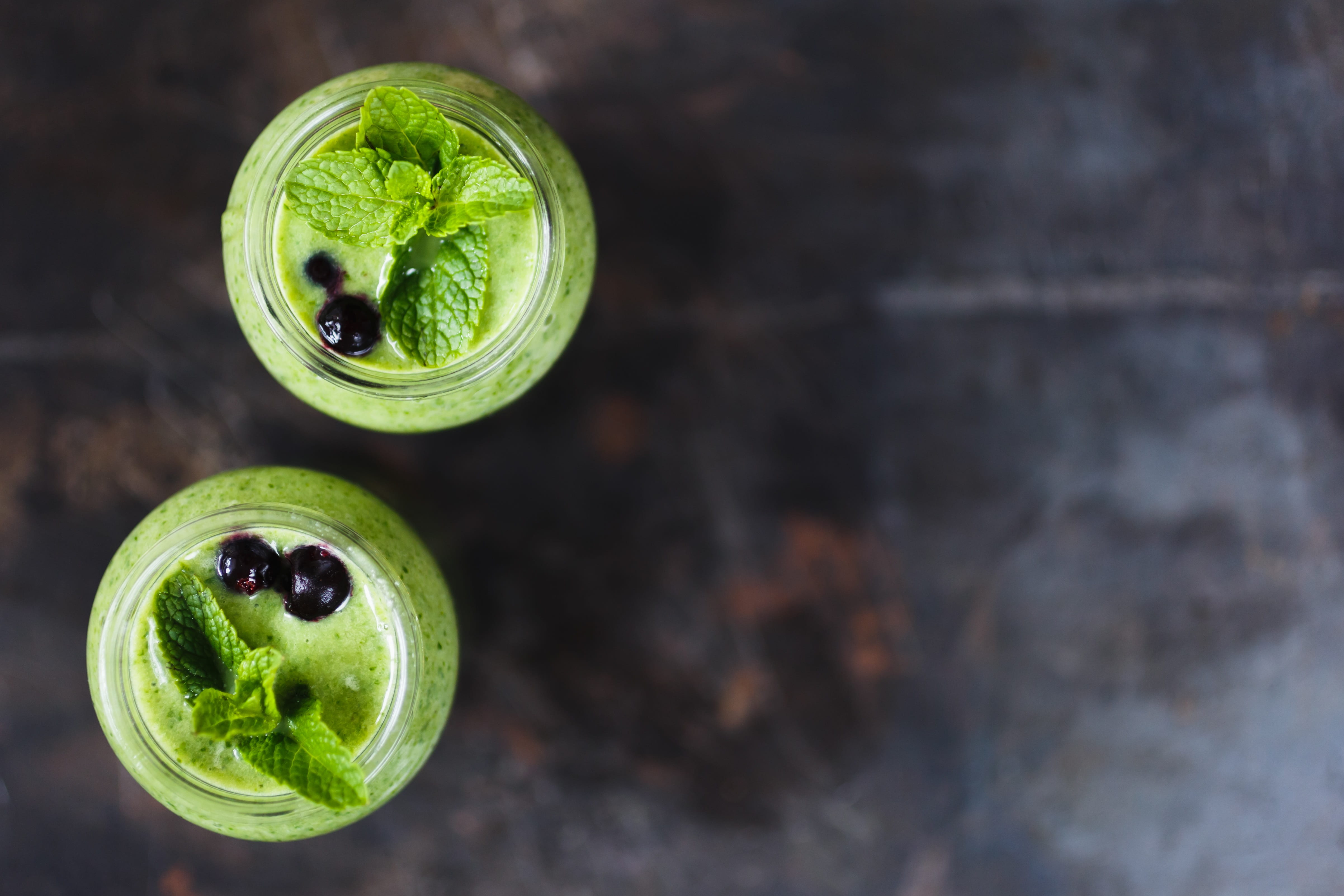 large, directly above, dessert, vegetable, ripe, herbs, copy space, white, frothy, jars, vegetarianism, focus on foreground, nutrition, two, healthy eating, HD Wallpaper