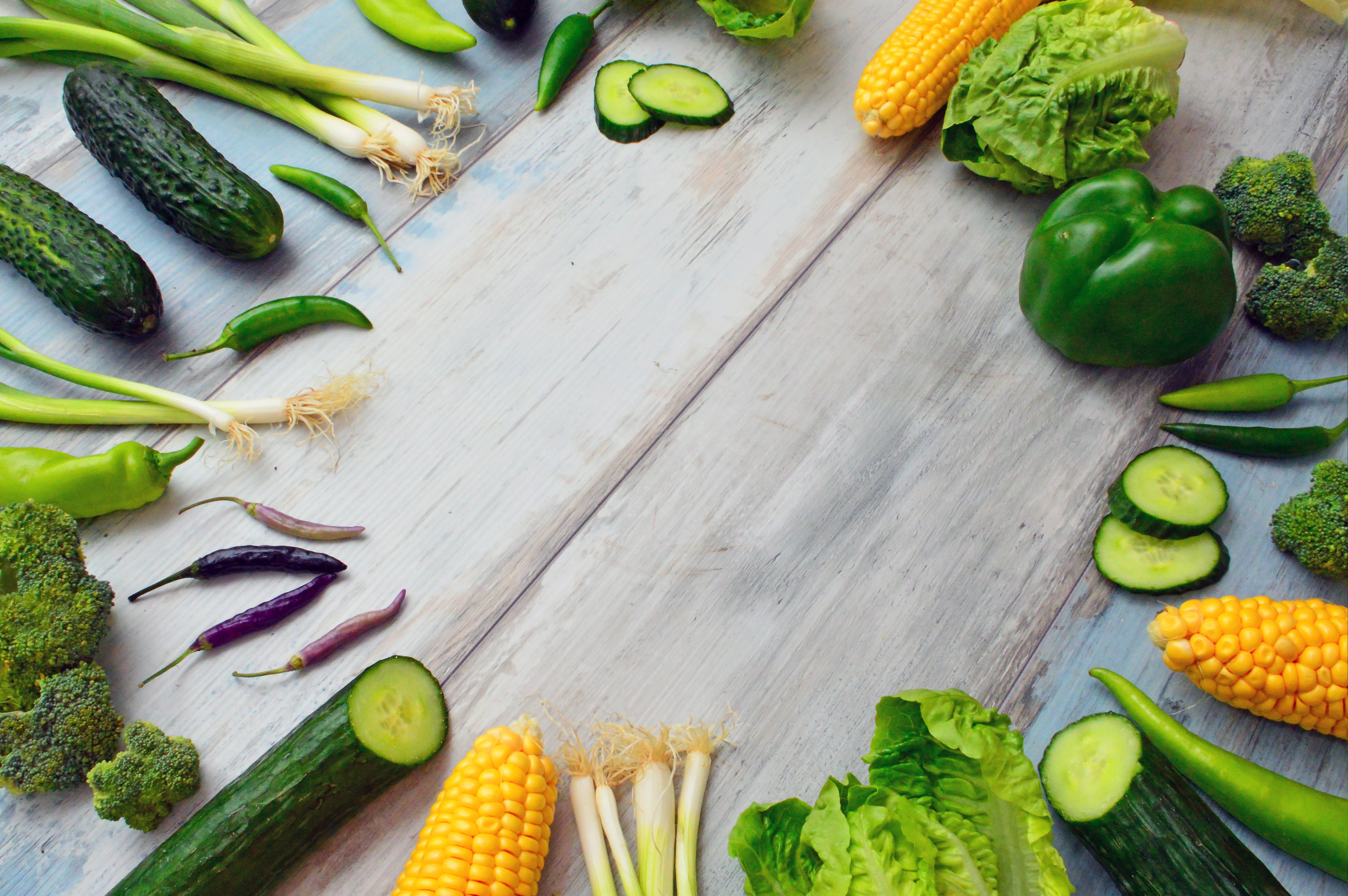 table, food, raw food, large group of objects, 5K, healthy eating, wooden, green, harvest, preparation, variation, healthy lifestyle, organic, choice, HD Wallpaper