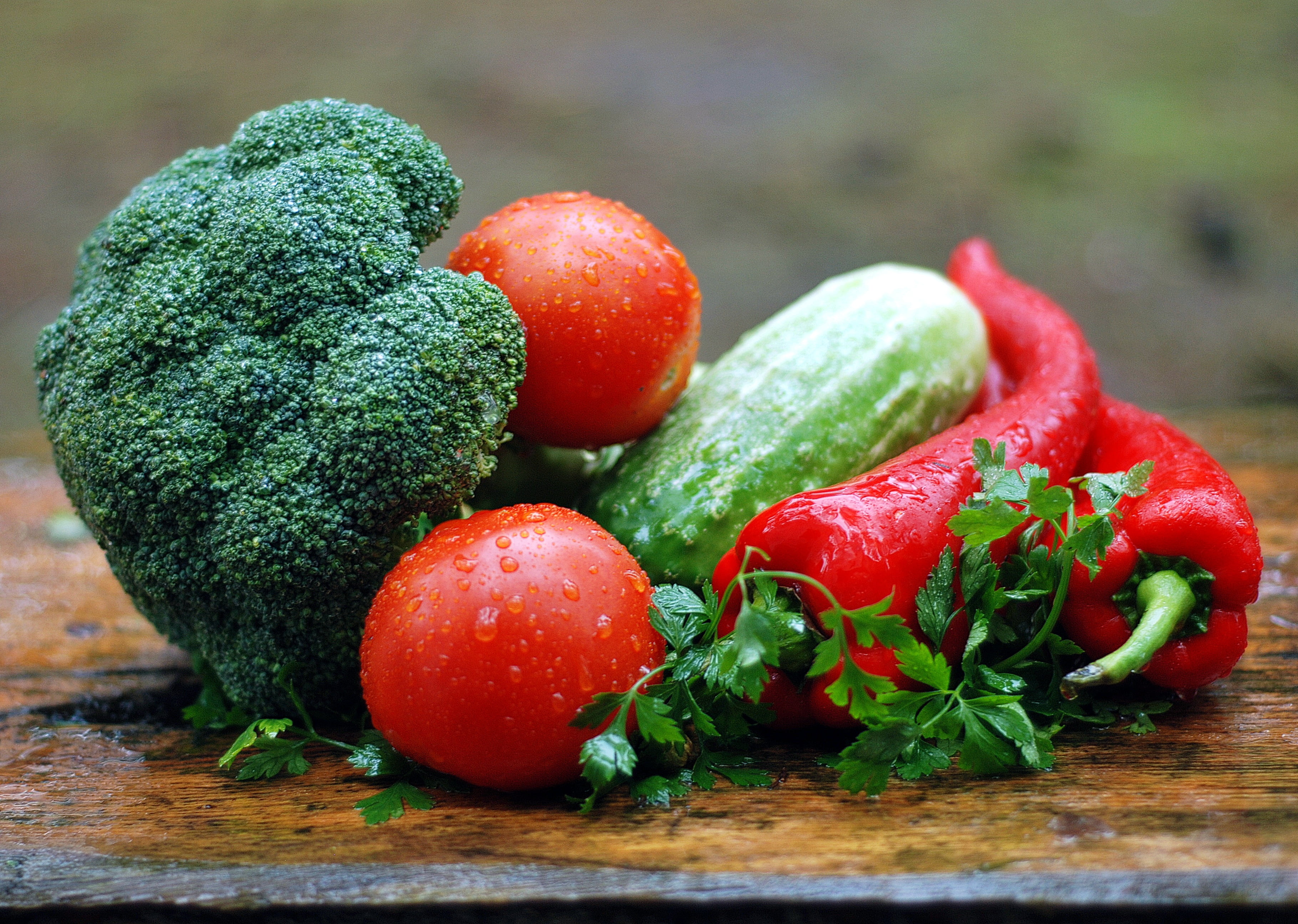 no people, focus on foreground, sweet pepper, still life, vegetable, food, food and drink, cucumber, vegetarian food, indoors, close-up, wood - material, HD Wallpaper