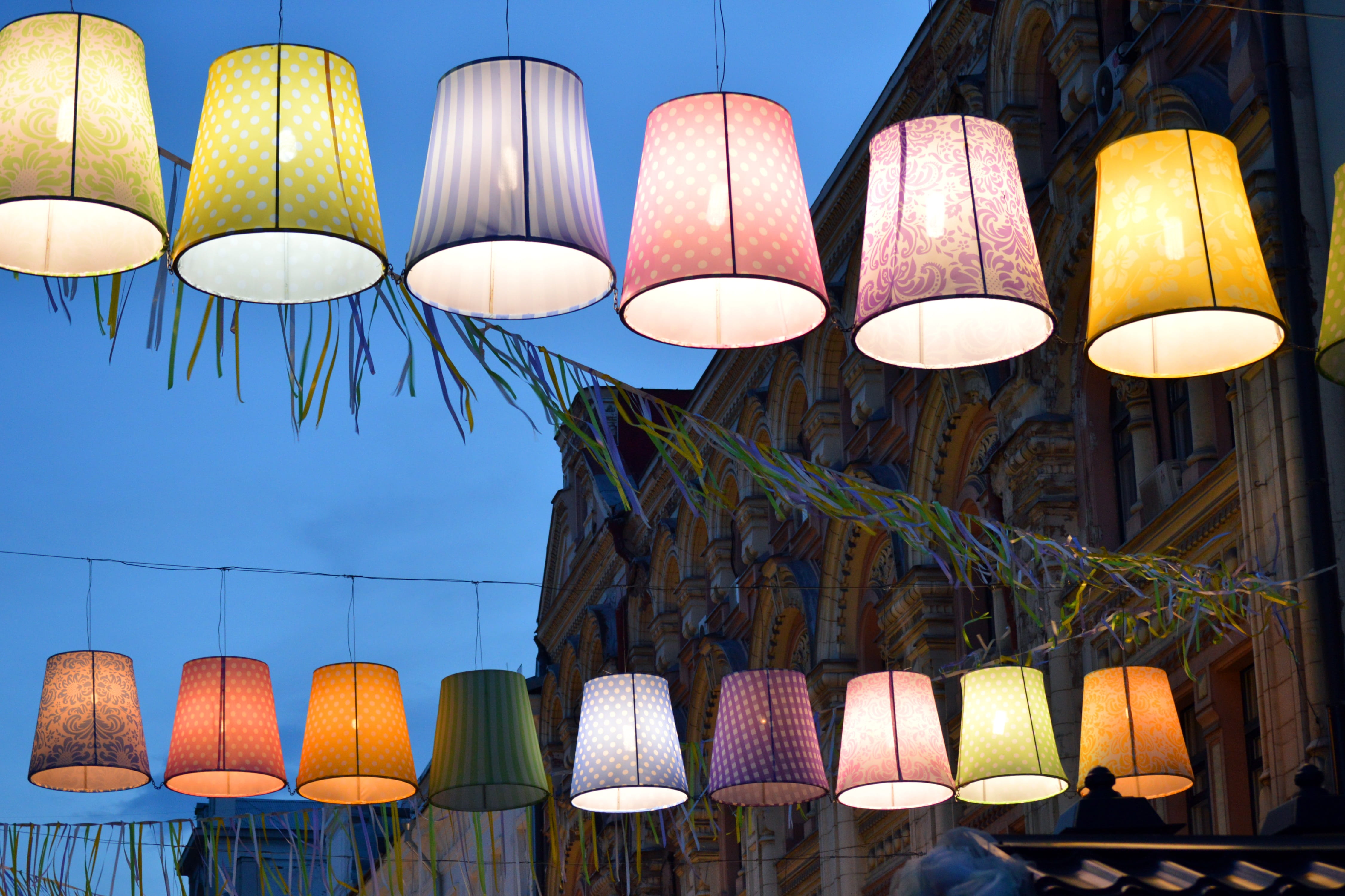 city, outdoor, glowing, outdoors, electricity, building exterior, built structure, in a row, beautiful, chinese lantern, lantern, ornaments, shopping, electric lamp, HD Wallpaper