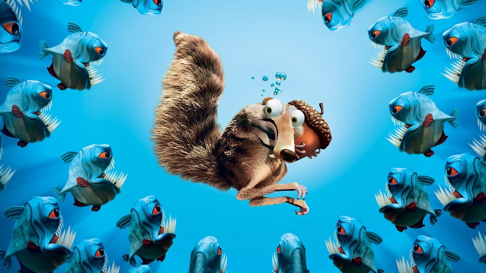 Acorn, Squirrel, sig, Ice, surrounded, age, 1080P, illustration, Piranhas, piranha, HD Wallpaper