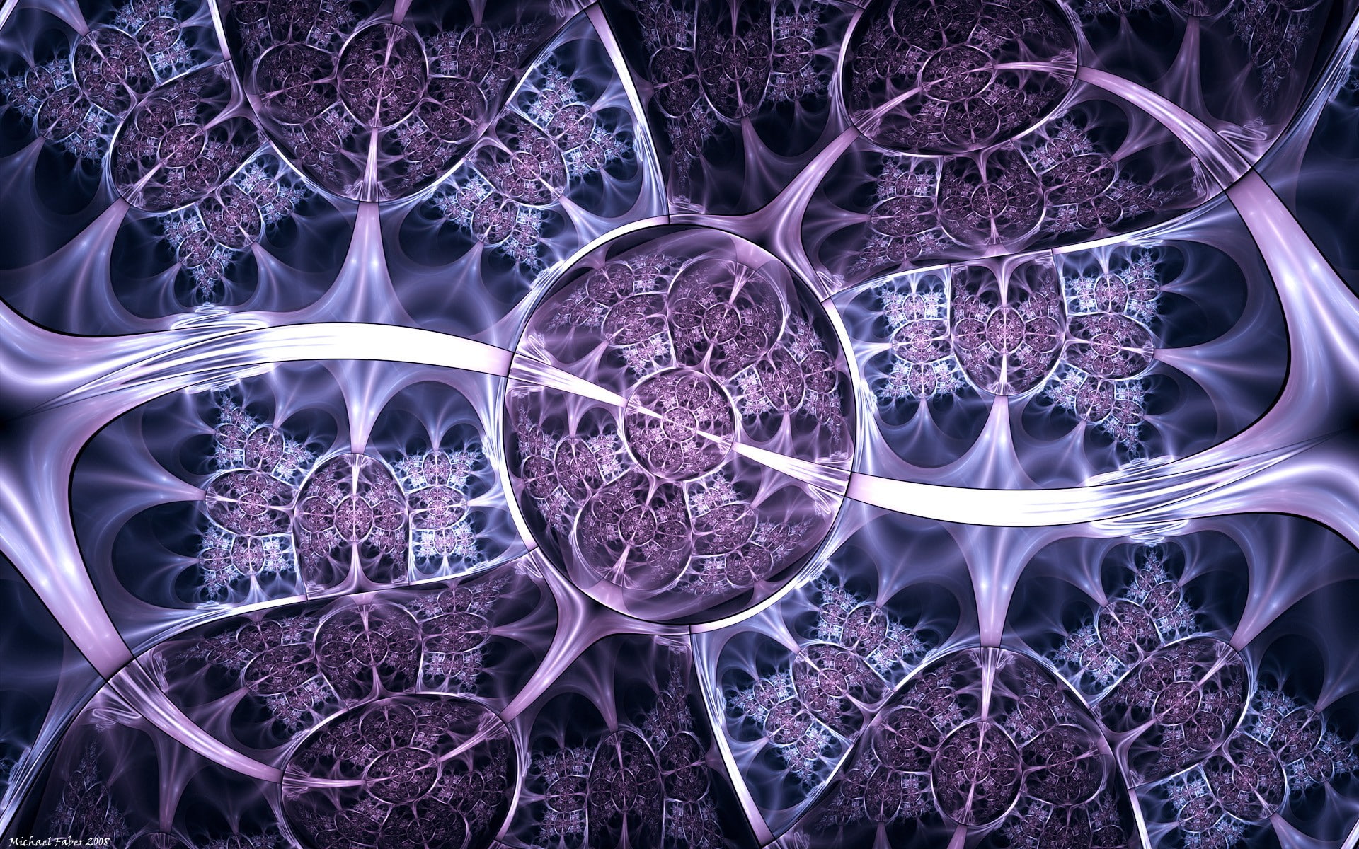 design, fractal, illuminated, full frame, science, no people, pattern, abstract, purple, symmetry, shape, magnification, nature, plant, motion, technology, HD Wallpaper