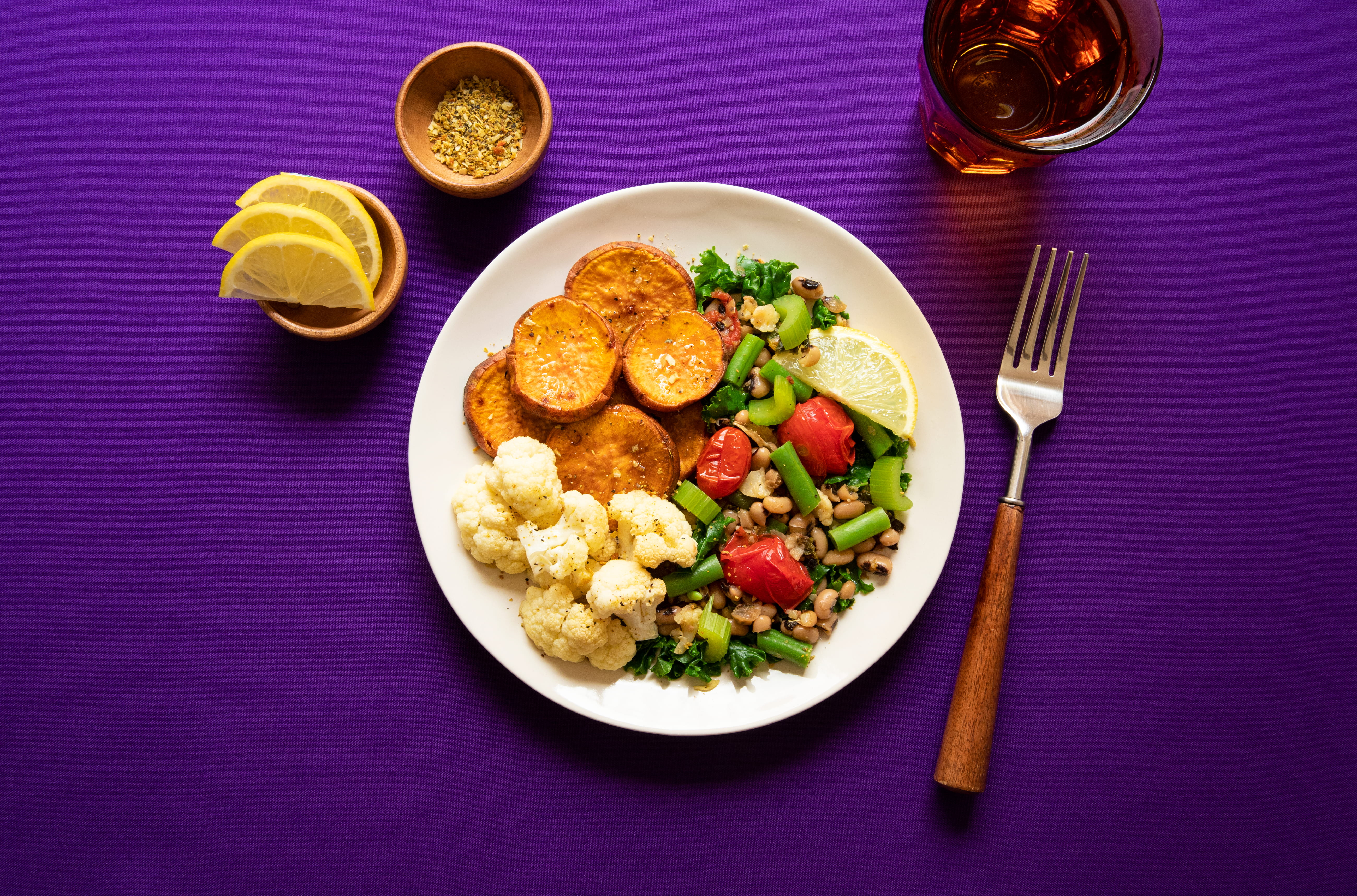 beverage, drink, food, cooked, bowl, glass, ready-to-eat, eating utensil, high angle view, freshness, citrus fruit, knife, meal, dinner, los angeles, table, HD Wallpaper