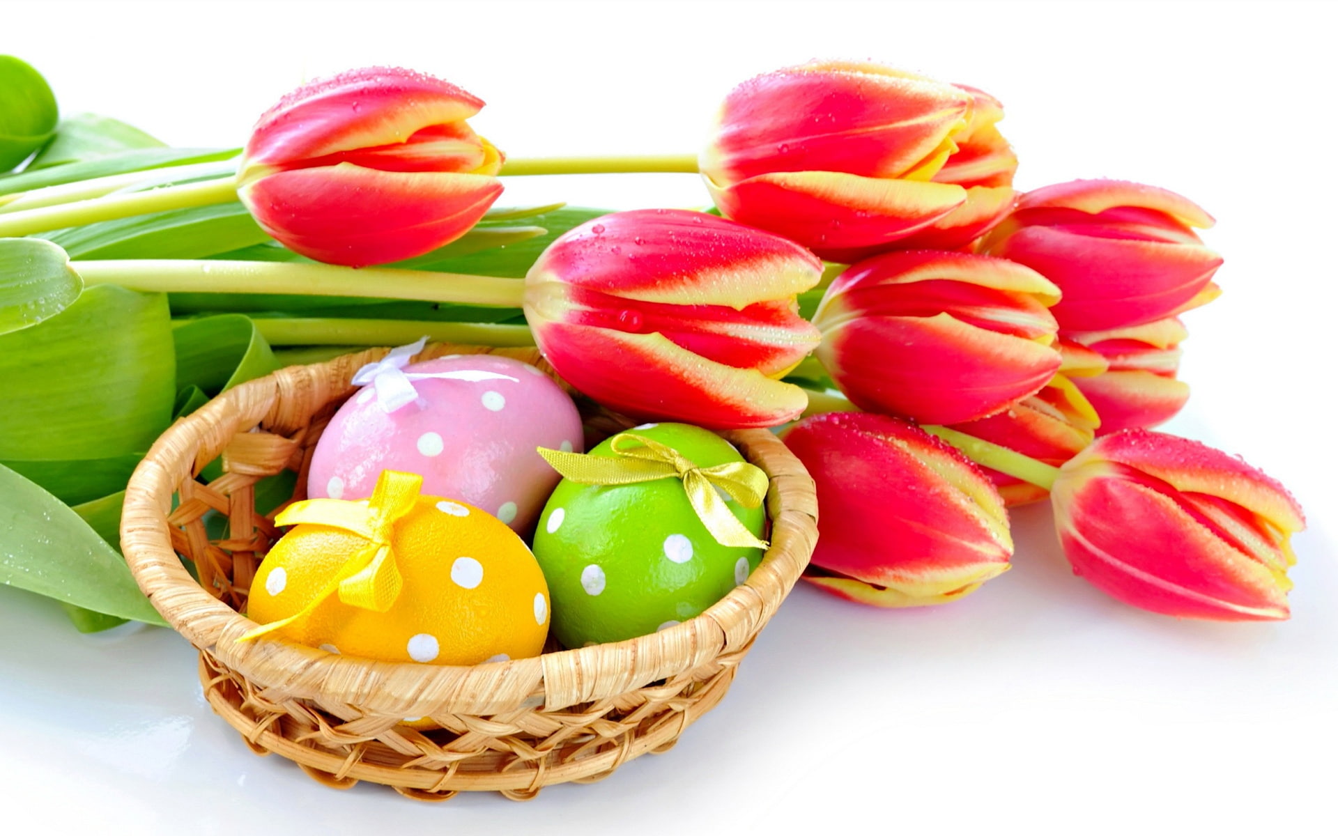 eggs, Easter, Tulips, Egg, 1080P, Red, Flower, HD Wallpaper