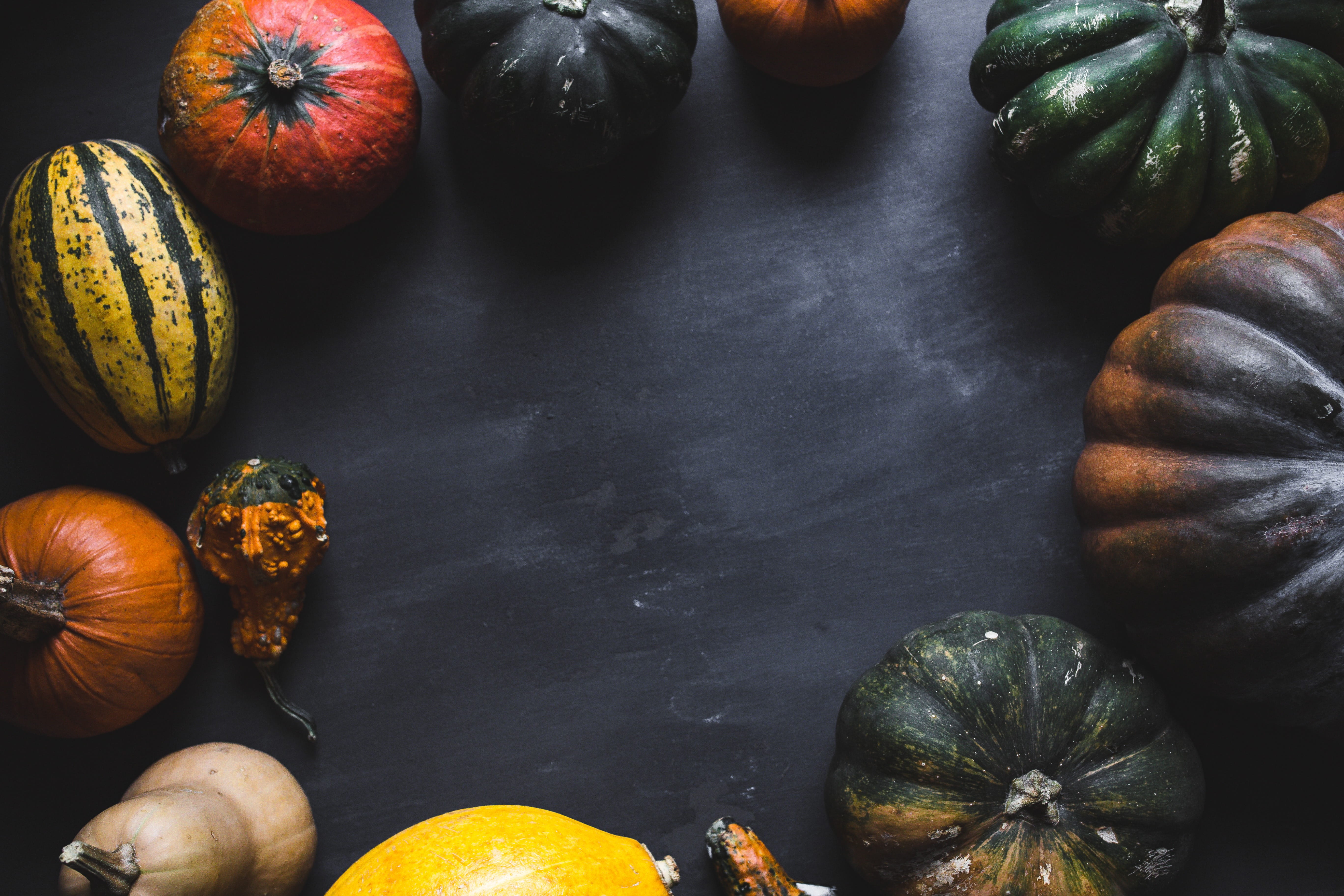 close-up, autumn, pumpkins, table, directly above, health, fall, healthy eating, wellbeing, still life, indoors, squash - vegetable, healthy, food, orange color, HD Wallpaper