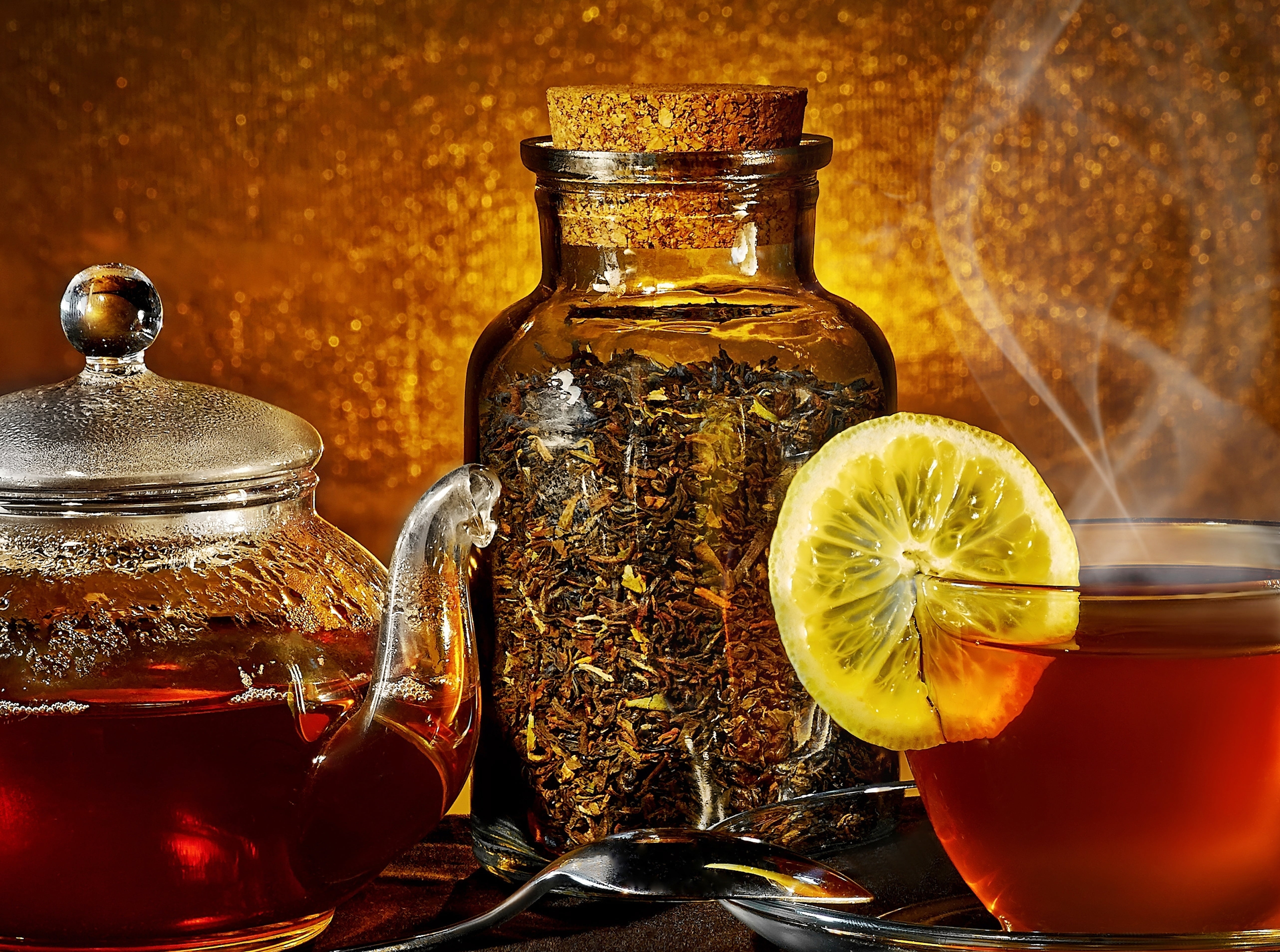 steam, yellow, liquid, drink, tea leaves, spoon, herbal Medicine, heat - Temperature, amber, teapot, cooking Oil, refreshment, table, gold Colored, seasoning, HD Wallpaper