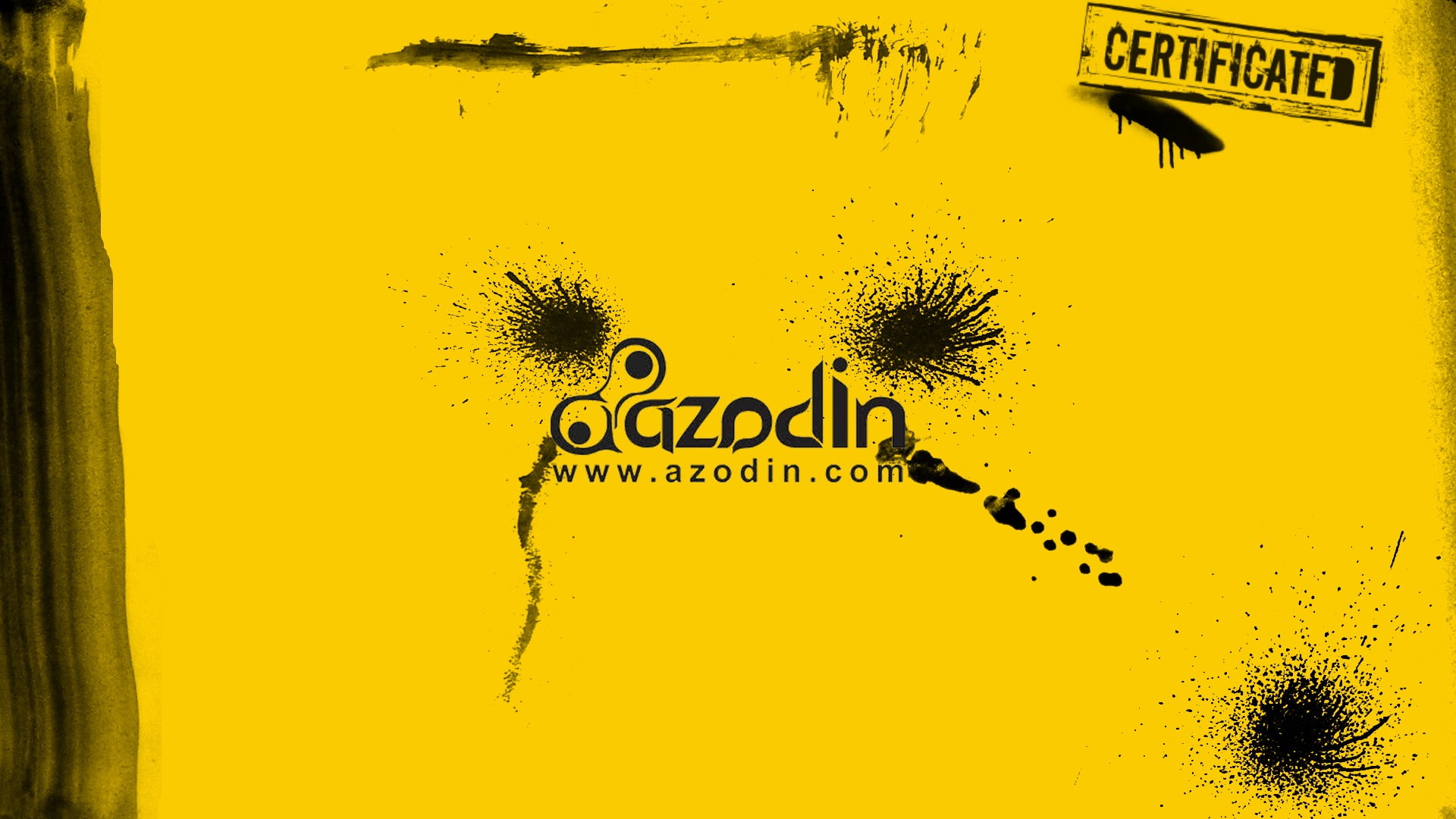 azodin, website, yellow, yellow background, background, certificated, website address, 1080P, address, signage, HD Wallpaper