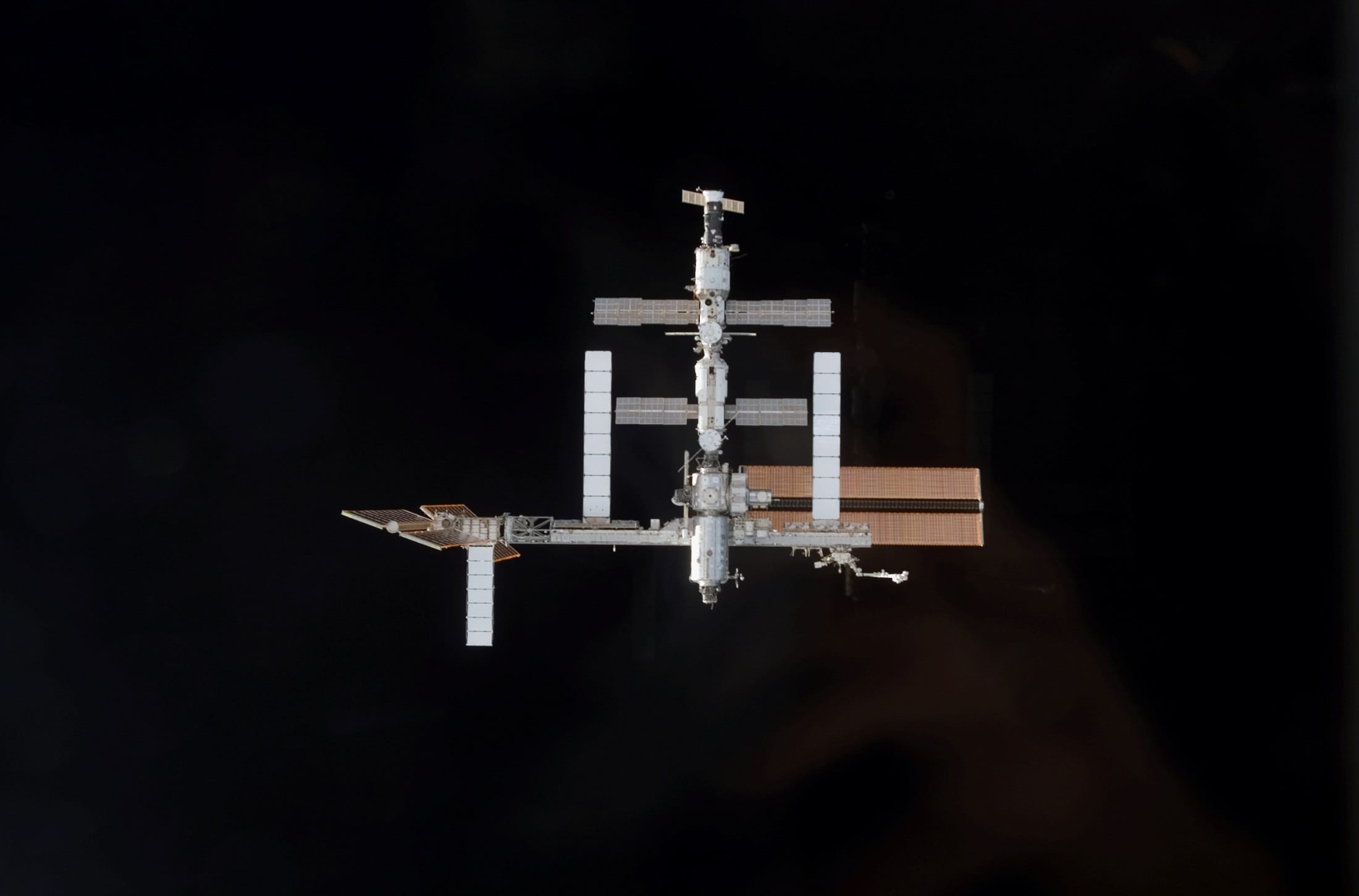 copy space, vehicle, cross, International Space Station, cosmos, built structure, black background, night, space shuttle view, no people, model - object, HD Wallpaper