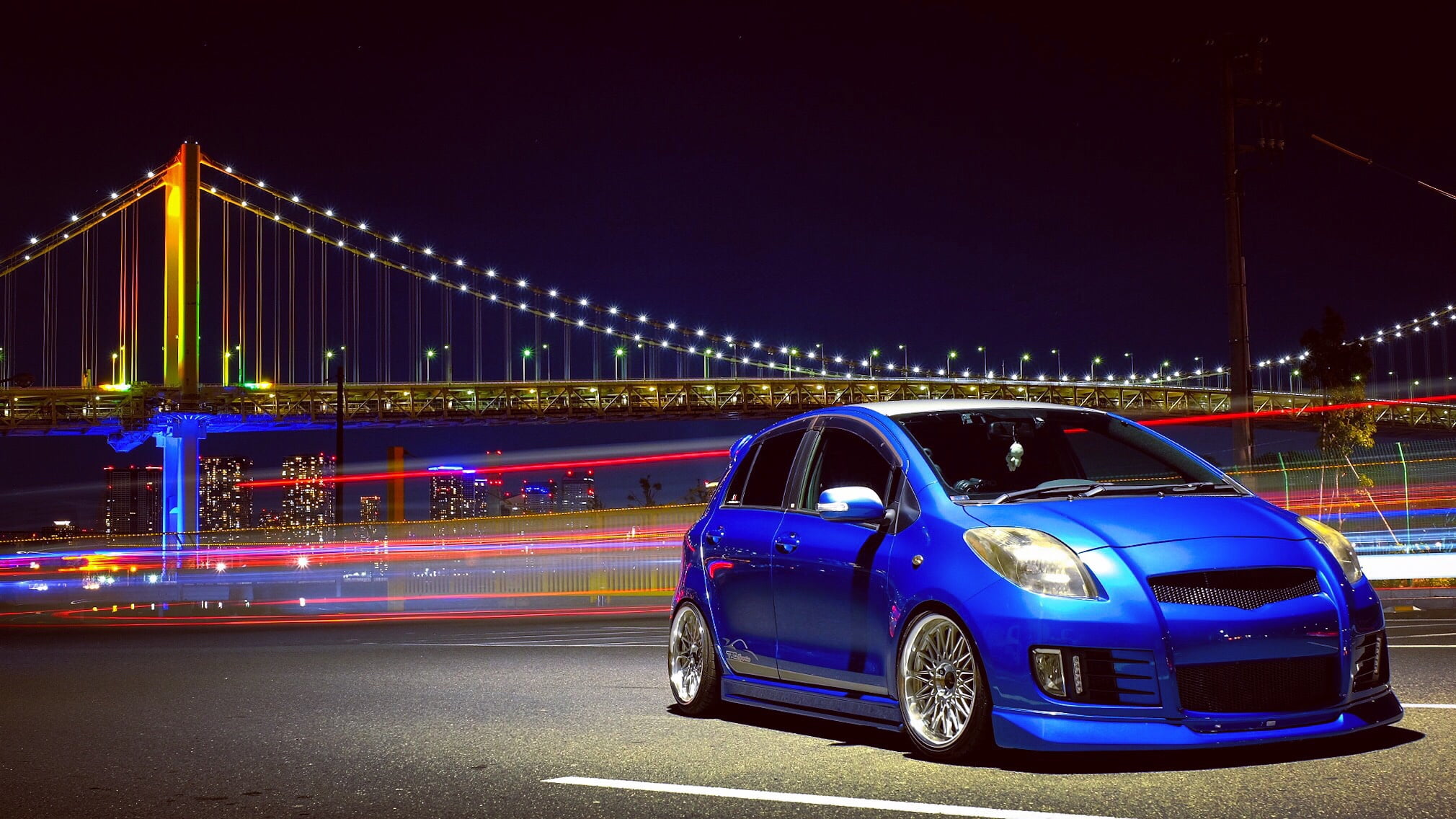 Discover The Toyota, bridge, 1080P, Yaris, hatchback, Toyota, HD Wallpaper